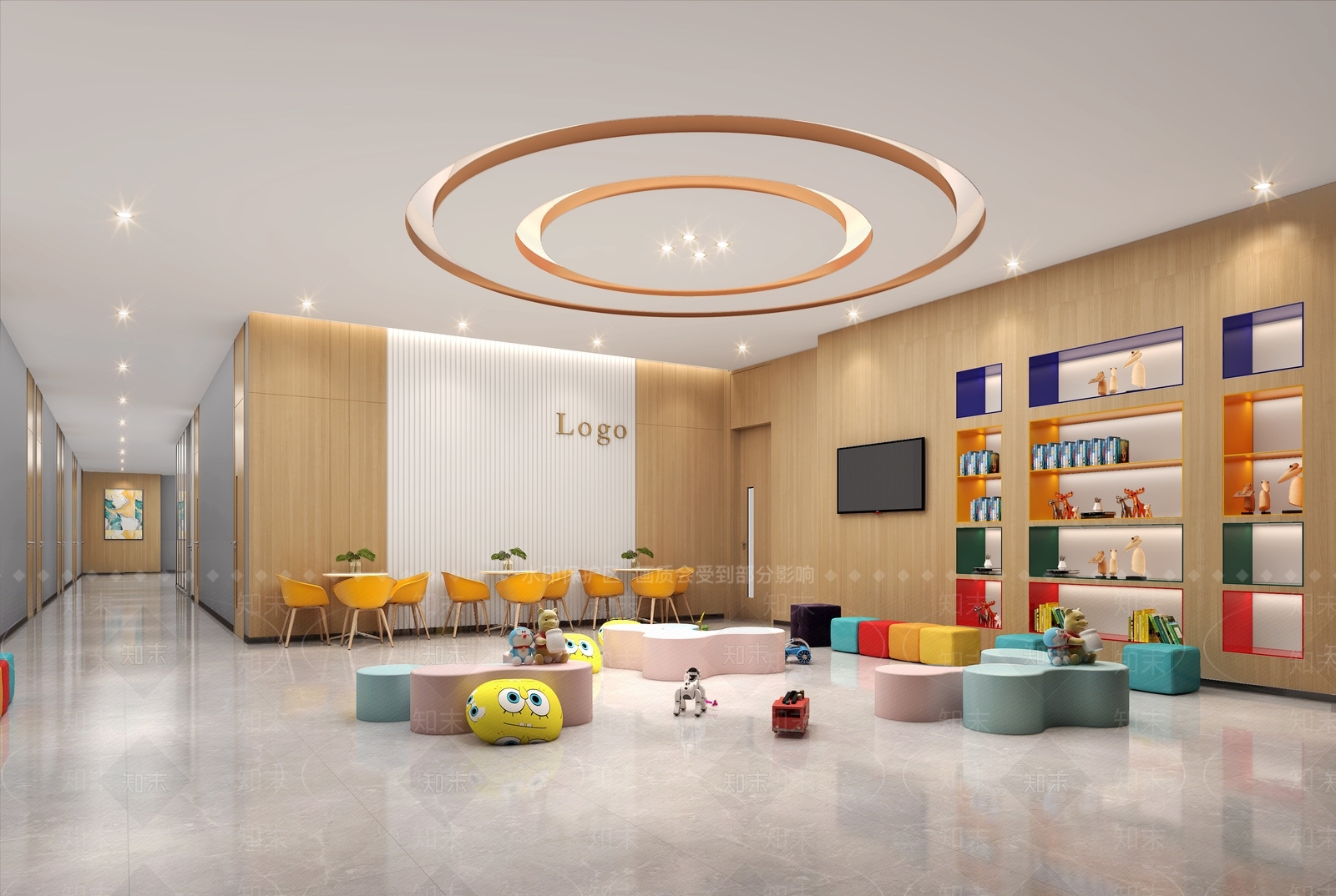 现代培训机构大厅3D模型下载【ID:1144865083】