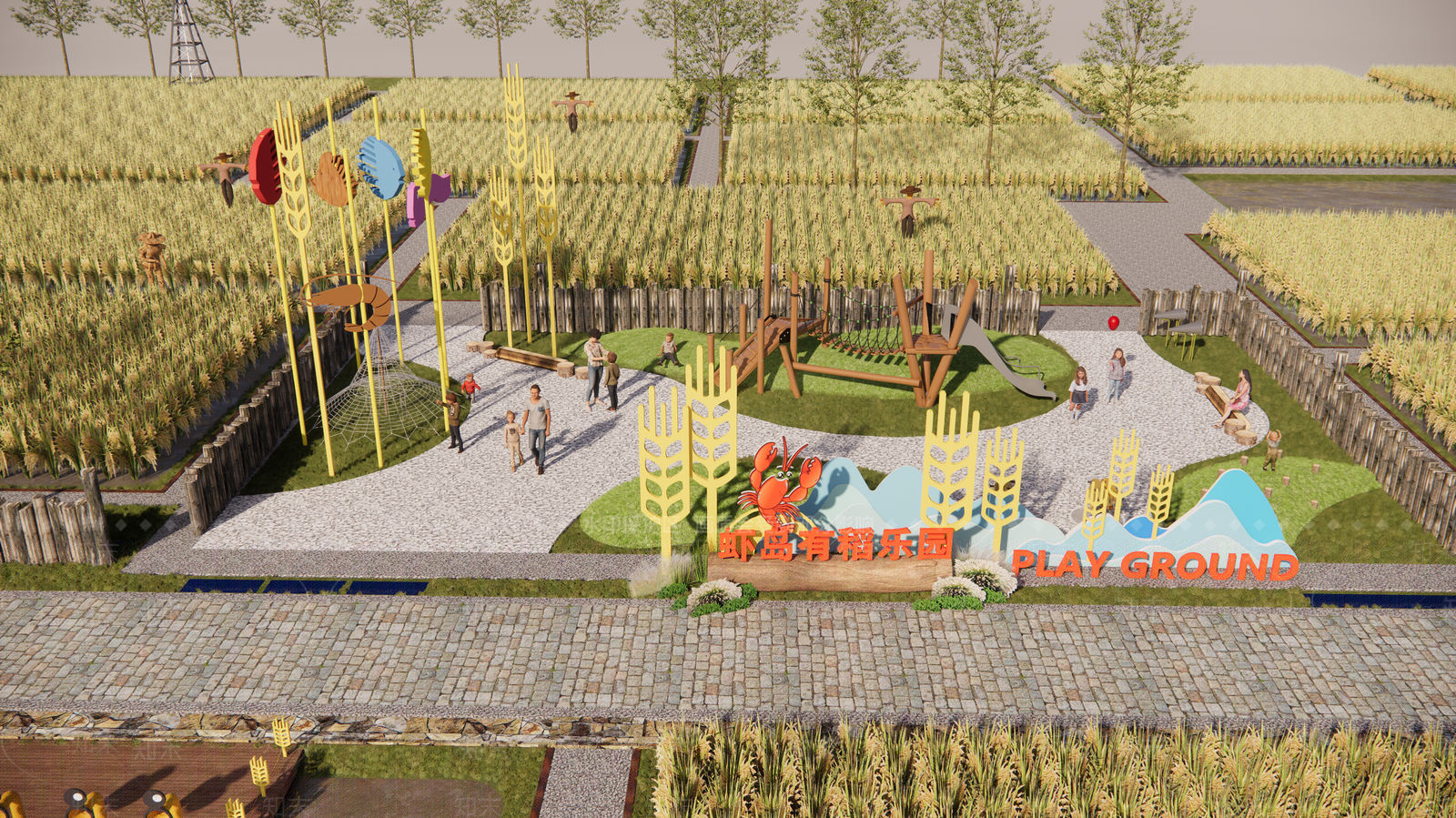 现代乡村田园SU模型下载【ID:1144865812】