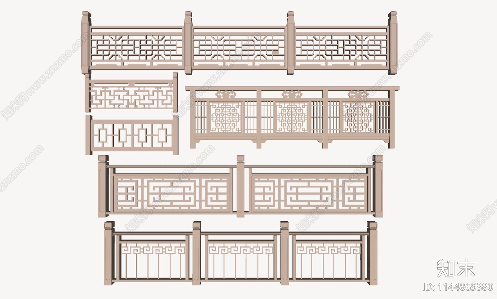 新中式栏杆SU模型下载【ID:1144869380】
