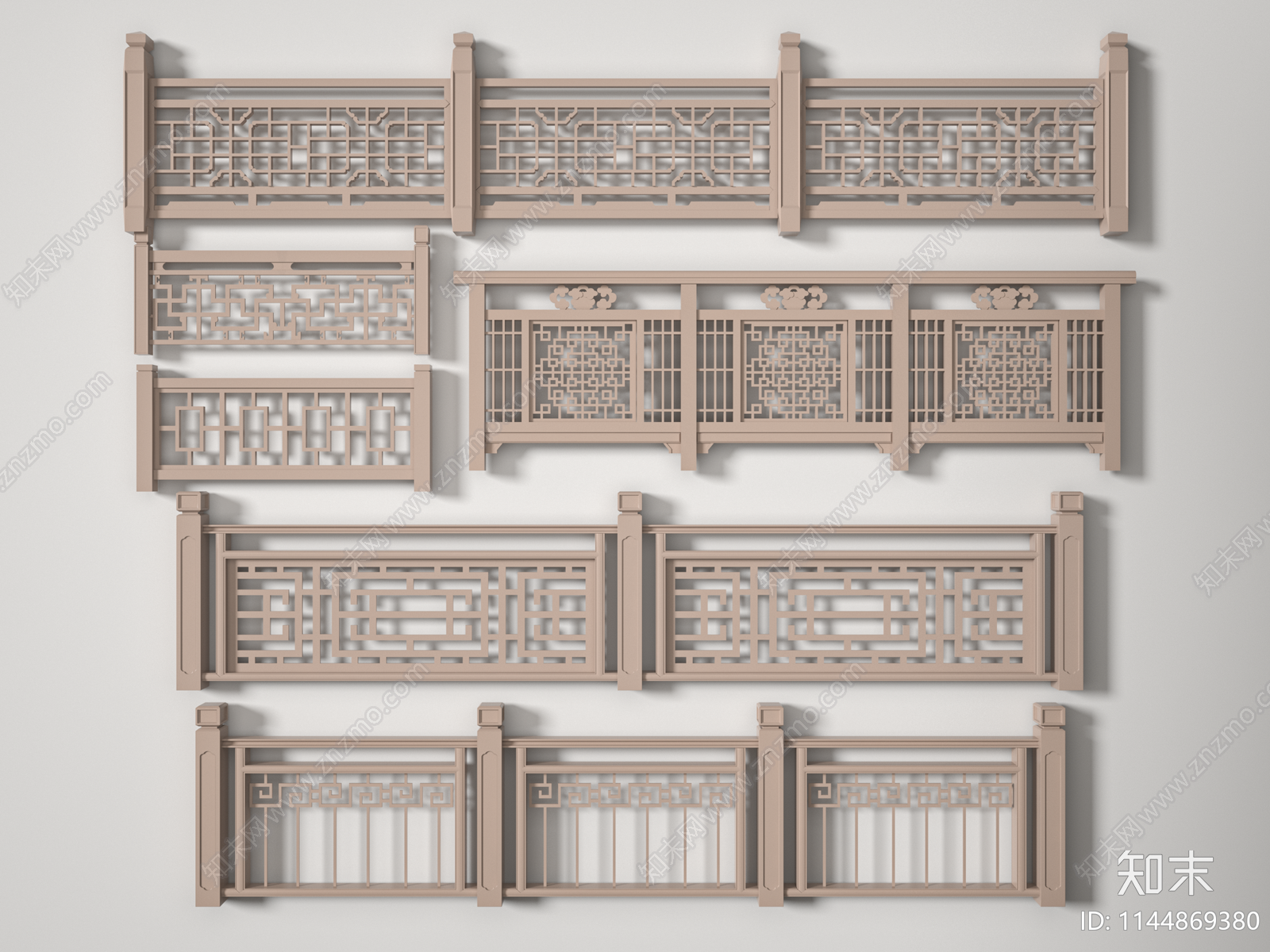 新中式栏杆SU模型下载【ID:1144869380】