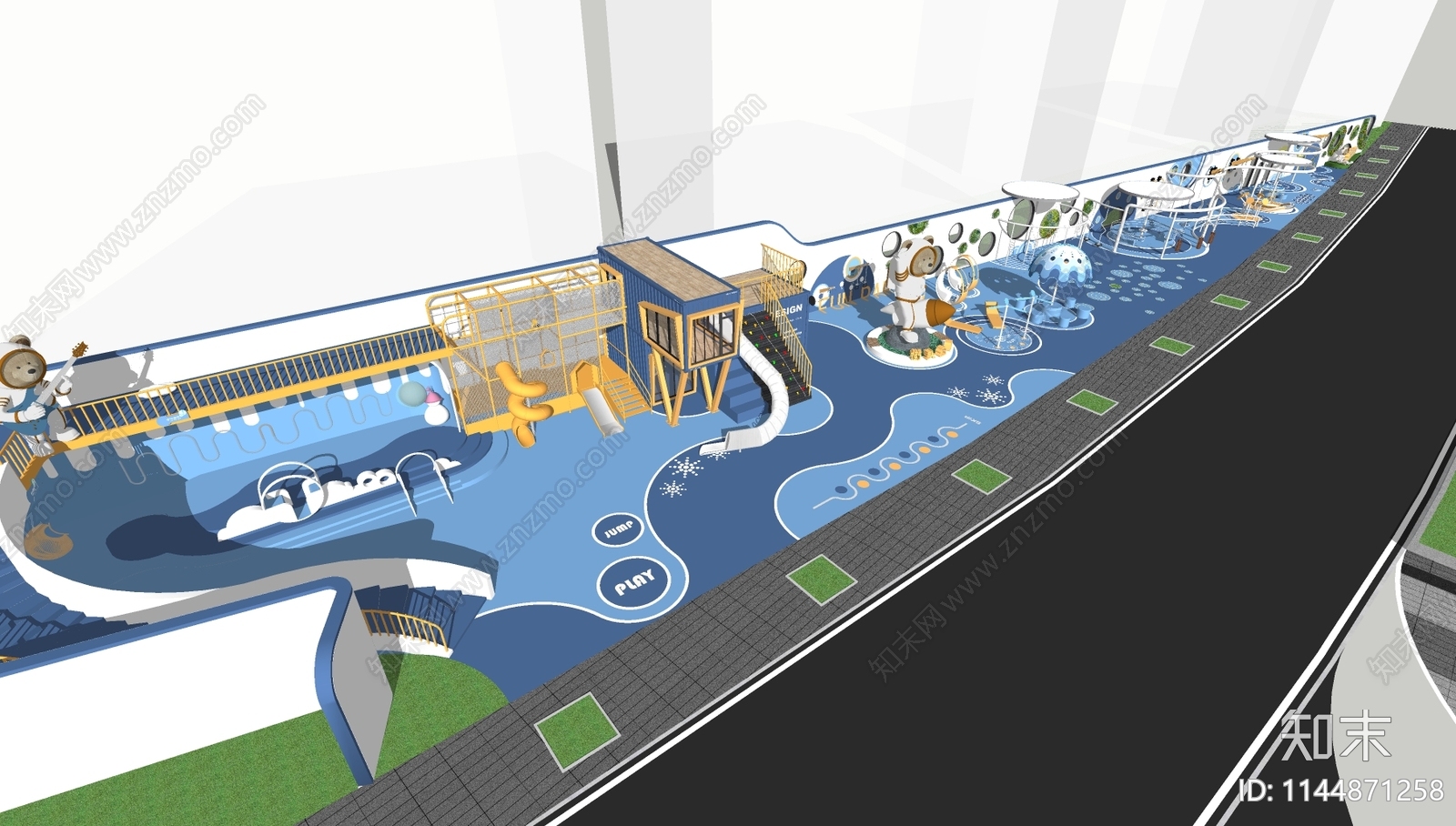 现代儿童活动公园SU模型下载【ID:1144871258】