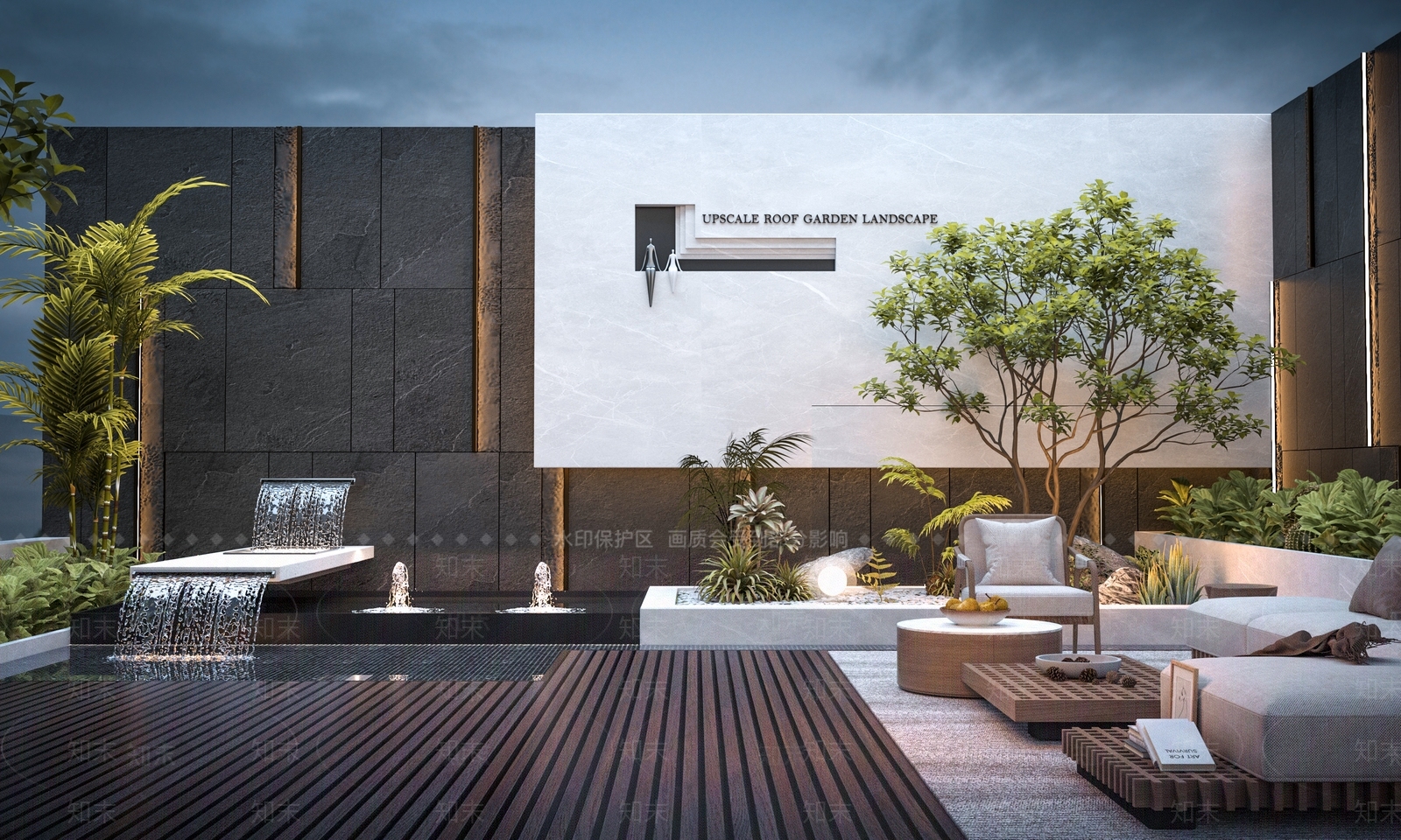 屋顶花园景观3D模型下载【ID:1144874275】