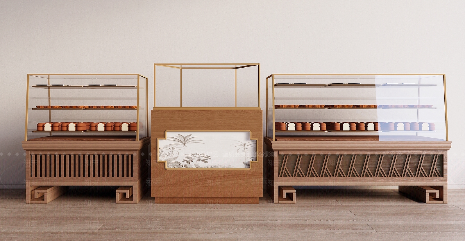 新中式面包展柜SU模型下载【ID:1144875290】