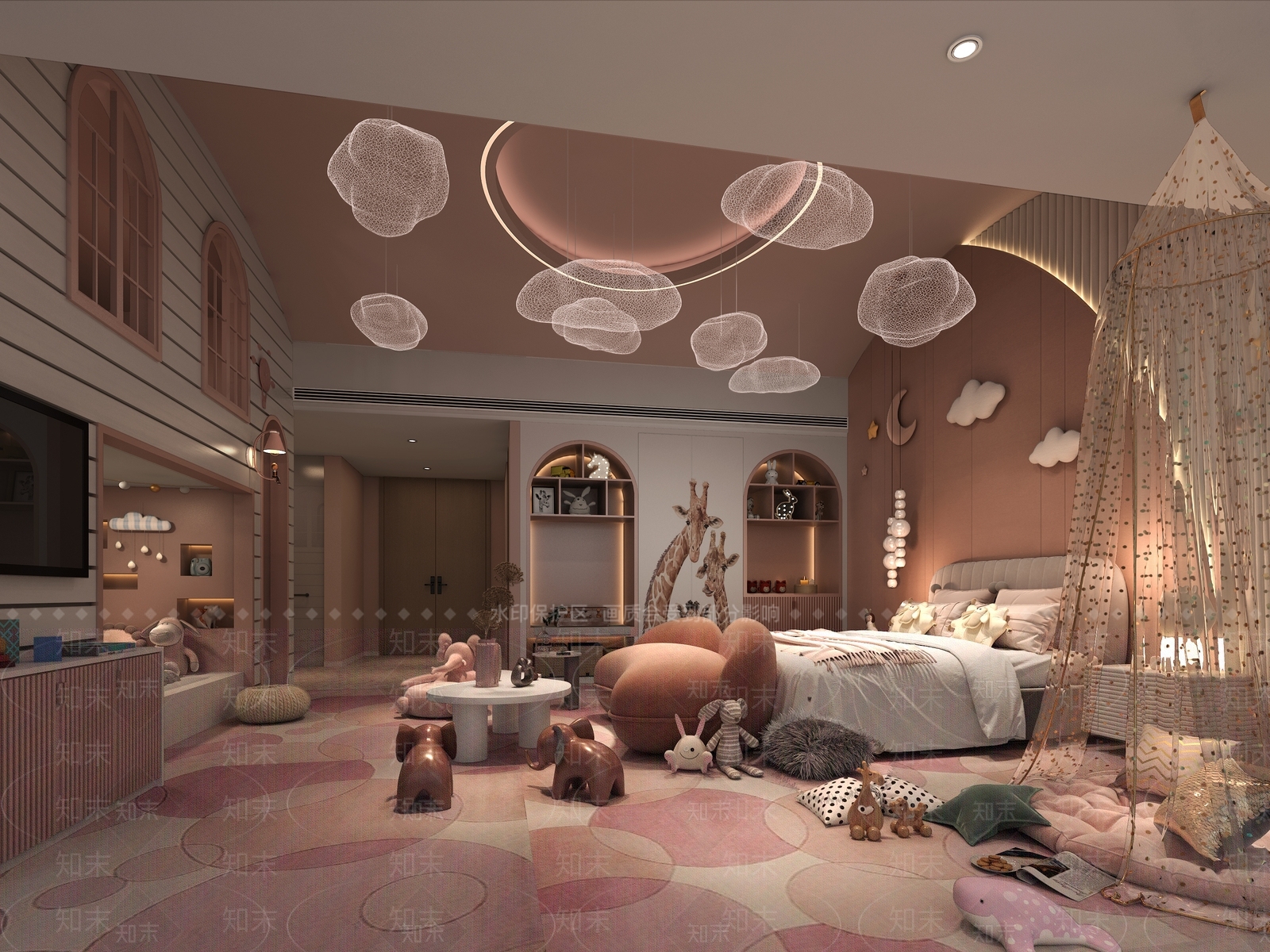 现代酒店公主系客房3D模型下载【ID:1144876572】