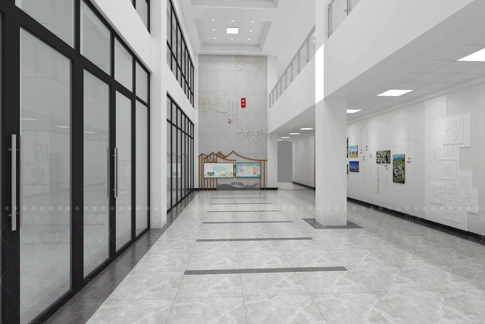 新中式学校大厅SU模型下载【ID:1144876899】
