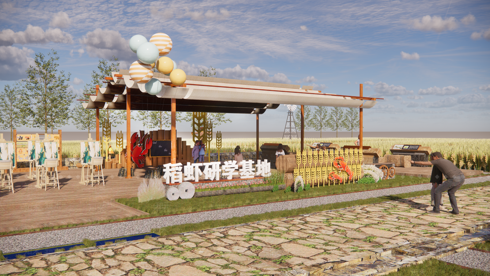 现代美丽乡村SU模型下载【ID:1144879528】