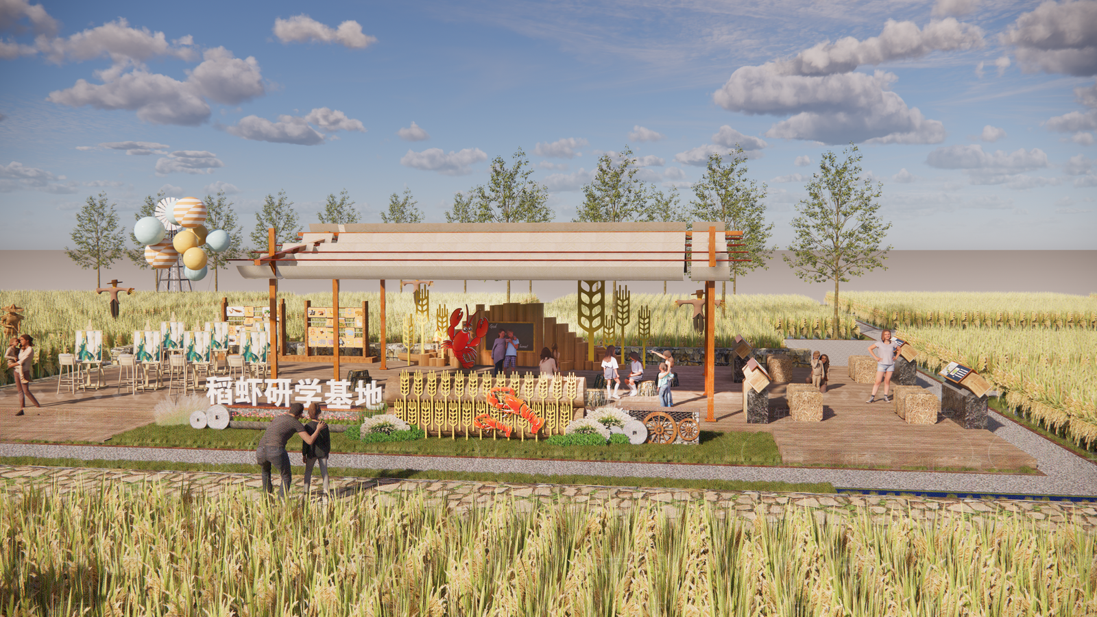 现代美丽乡村SU模型下载【ID:1144879528】