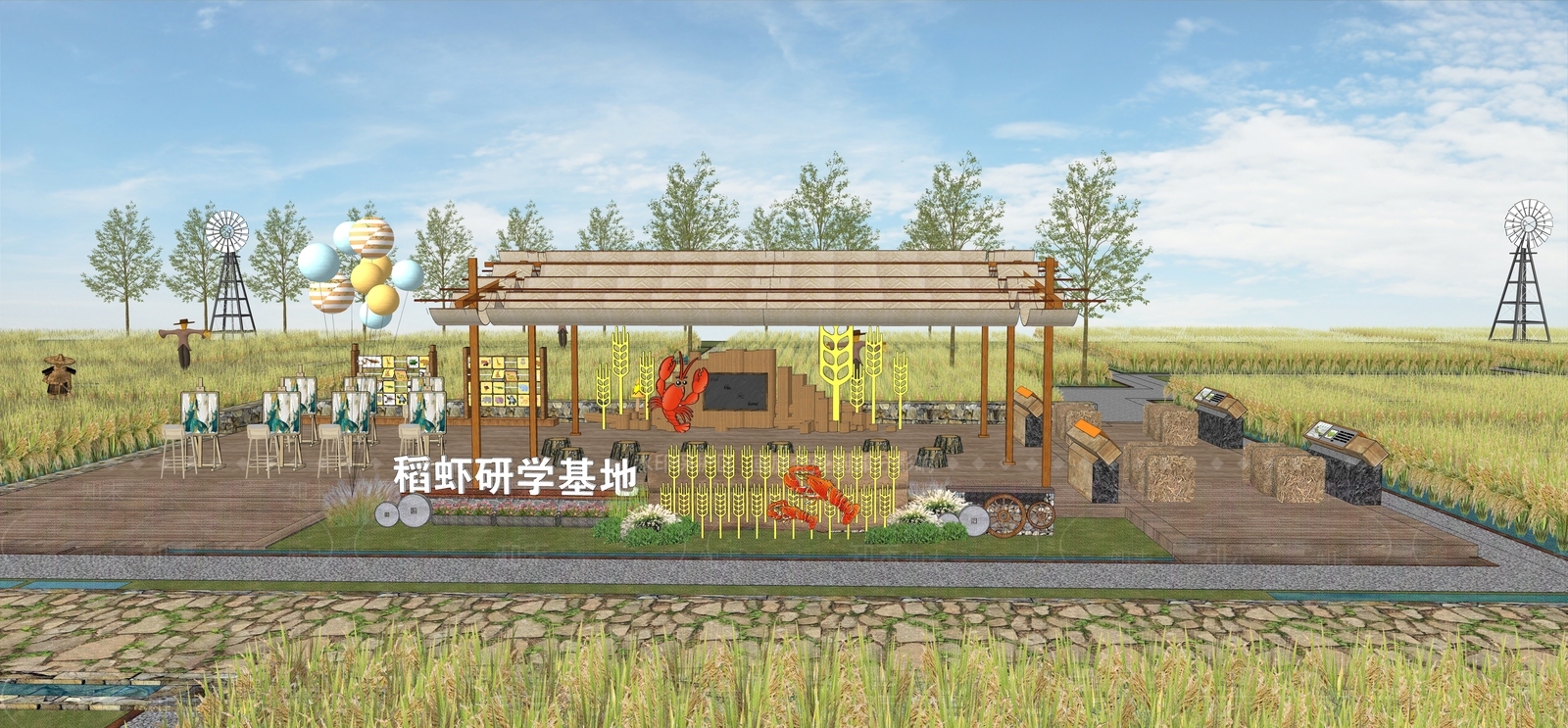 现代美丽乡村SU模型下载【ID:1144879528】