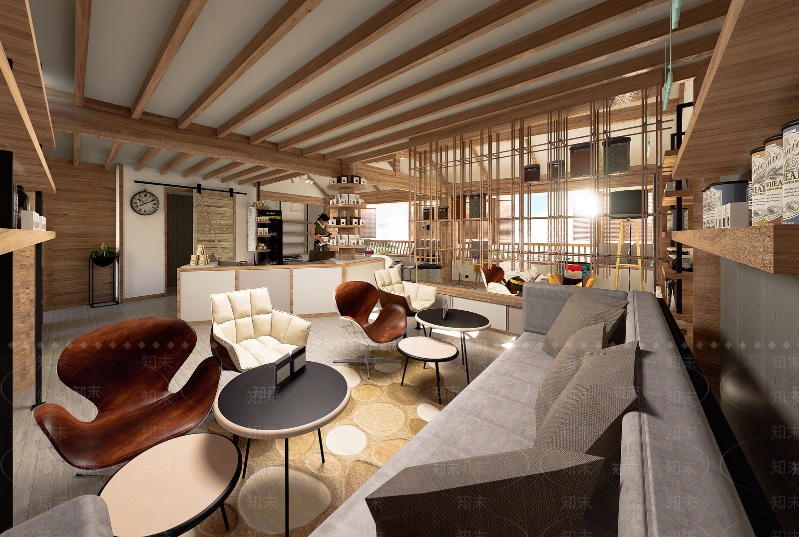 现代文创商业咖啡体验馆SU模型下载【ID:1144880872】