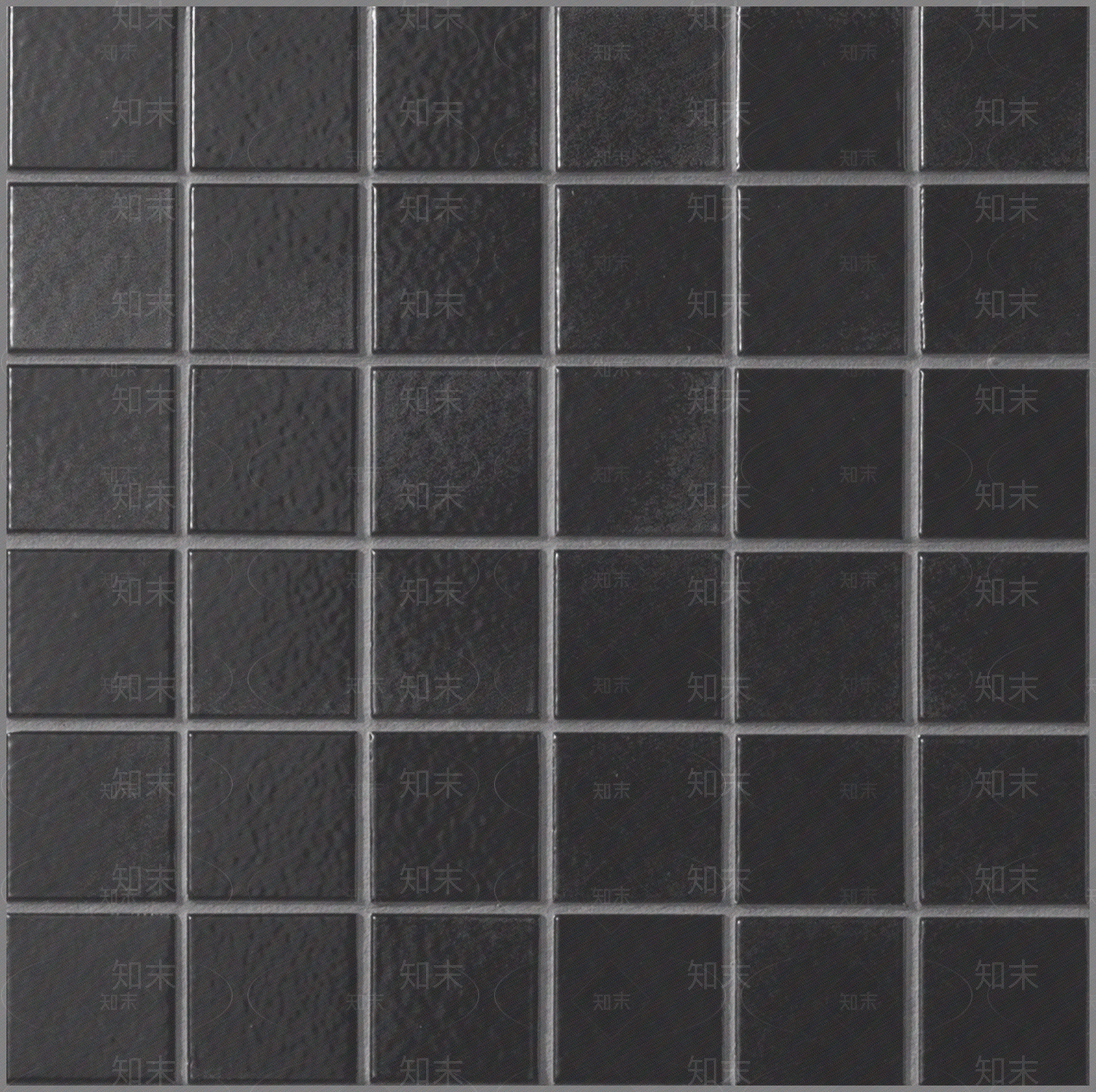 黑色哑光方格砖灰缝贴图下载【ID:1144881432】