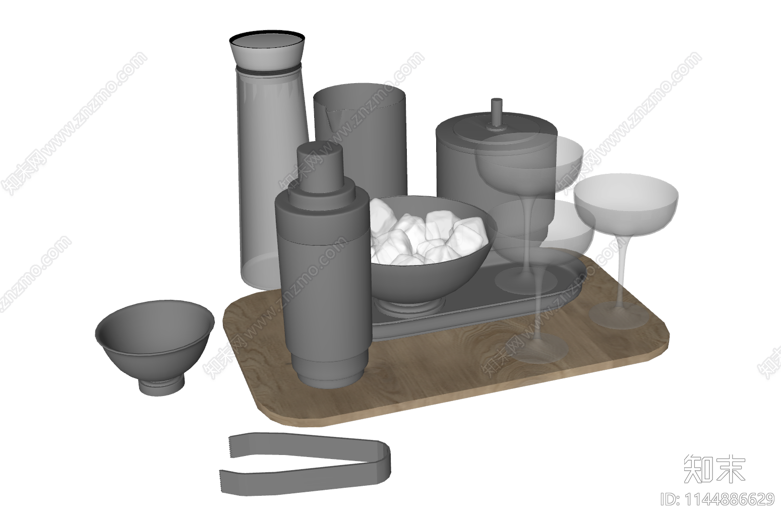 酒具酒杯SU模型下载【ID:1144886629】