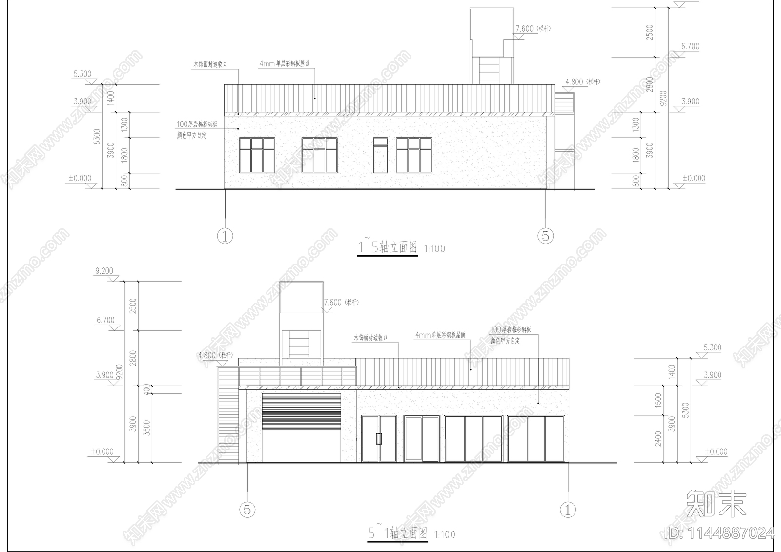 农业产业园建筑cad施工图下载【ID:1144887024】