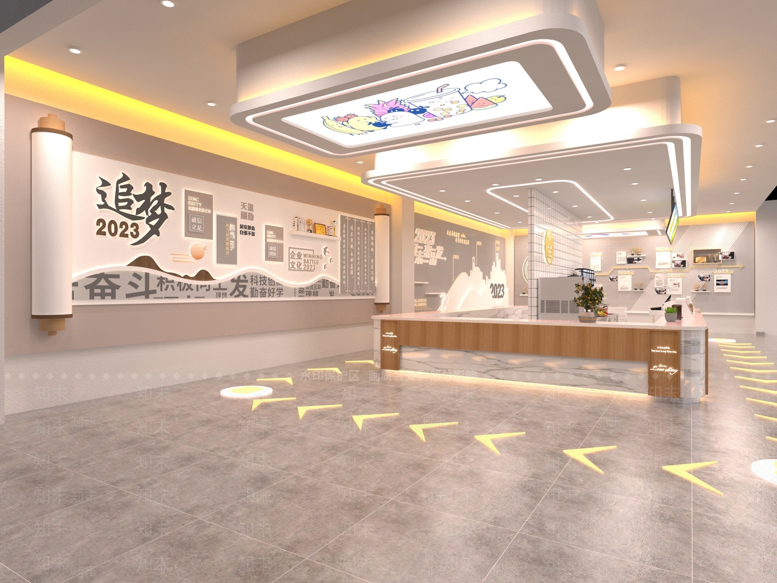 现代奶茶店3D模型3D模型下载【ID:1144890551】