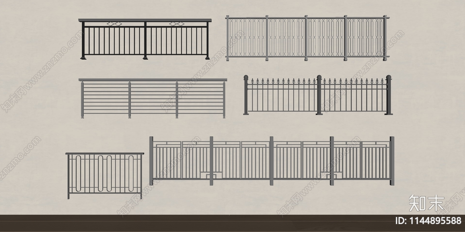 现代围栏护栏SU模型下载【ID:1144895588】