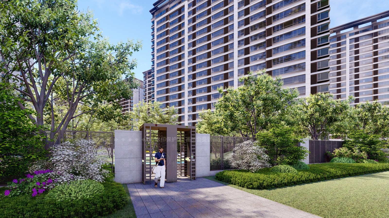 现代铁艺旋转门闸SU模型下载【ID:1144899841】