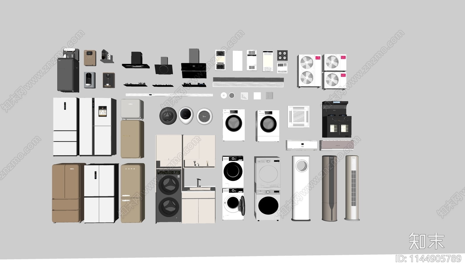 空调冰箱洗衣机SU模型下载【ID:1144905789】