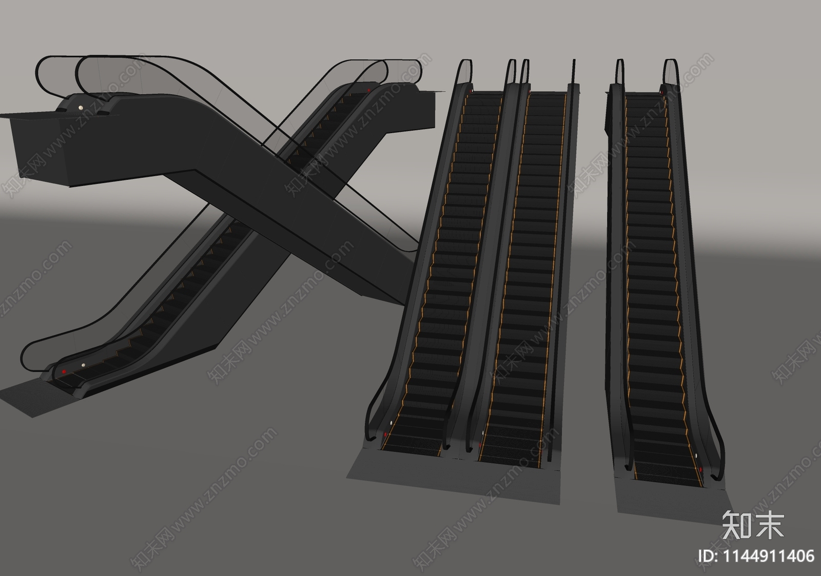 现代电动扶梯SU模型下载【ID:1144911406】