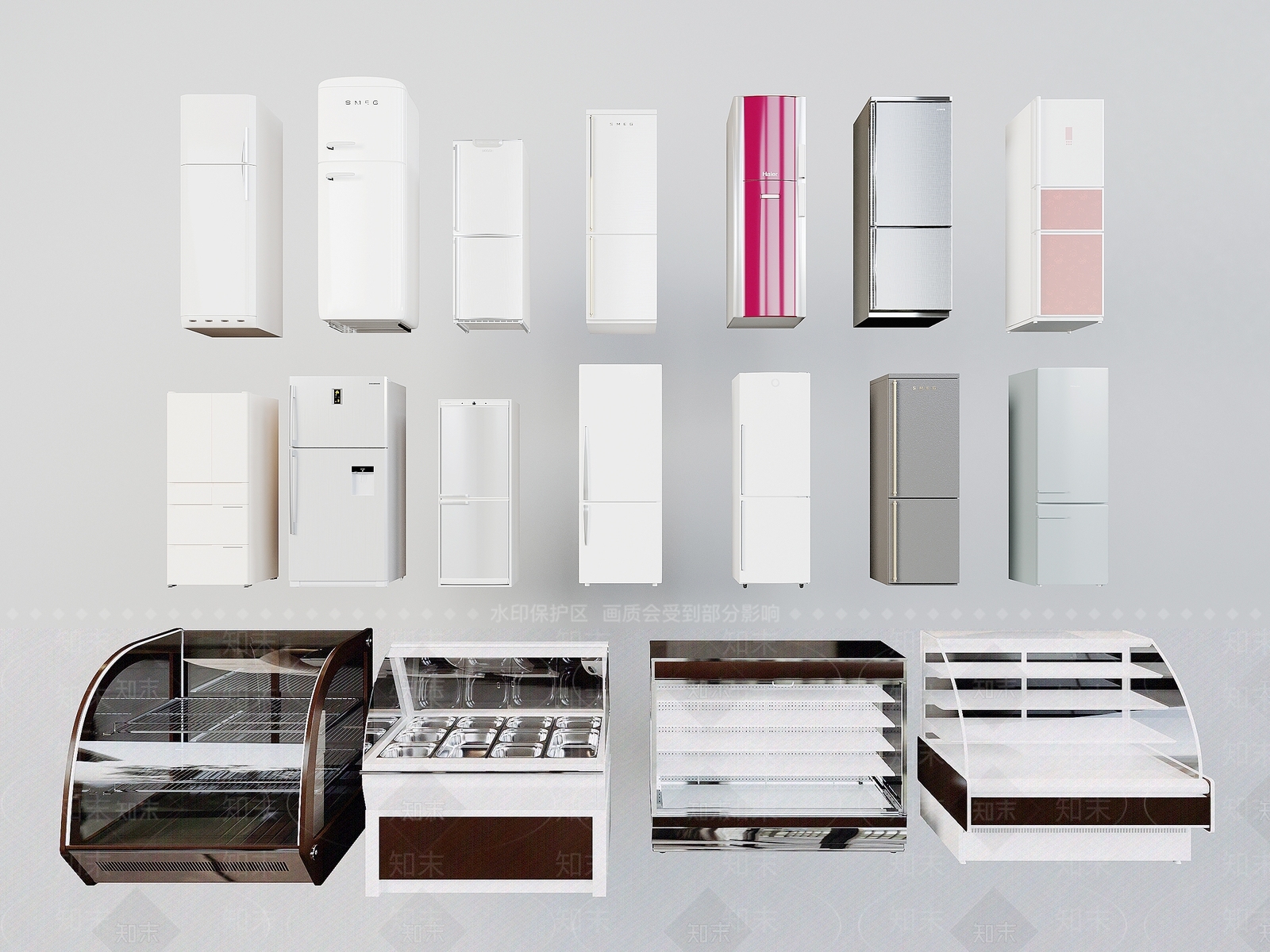 奶茶店面包冰箱冰柜3D模型下载【ID:1144914241】