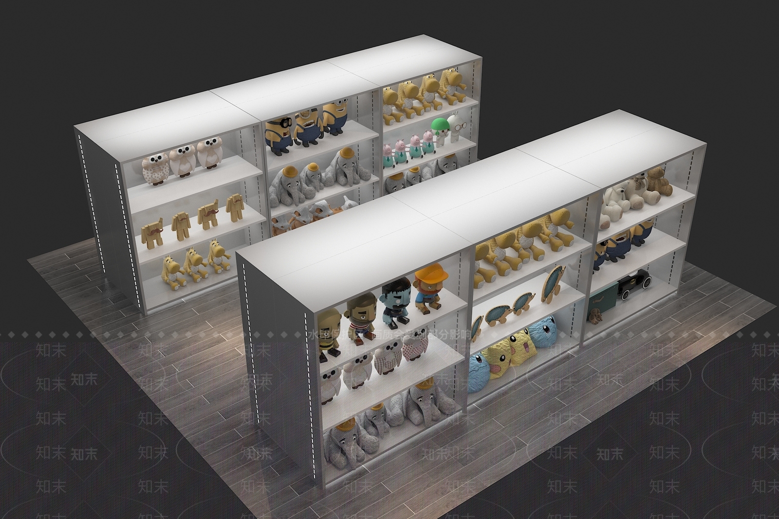 现代玩具货架货柜SU模型下载【ID:1144917659】