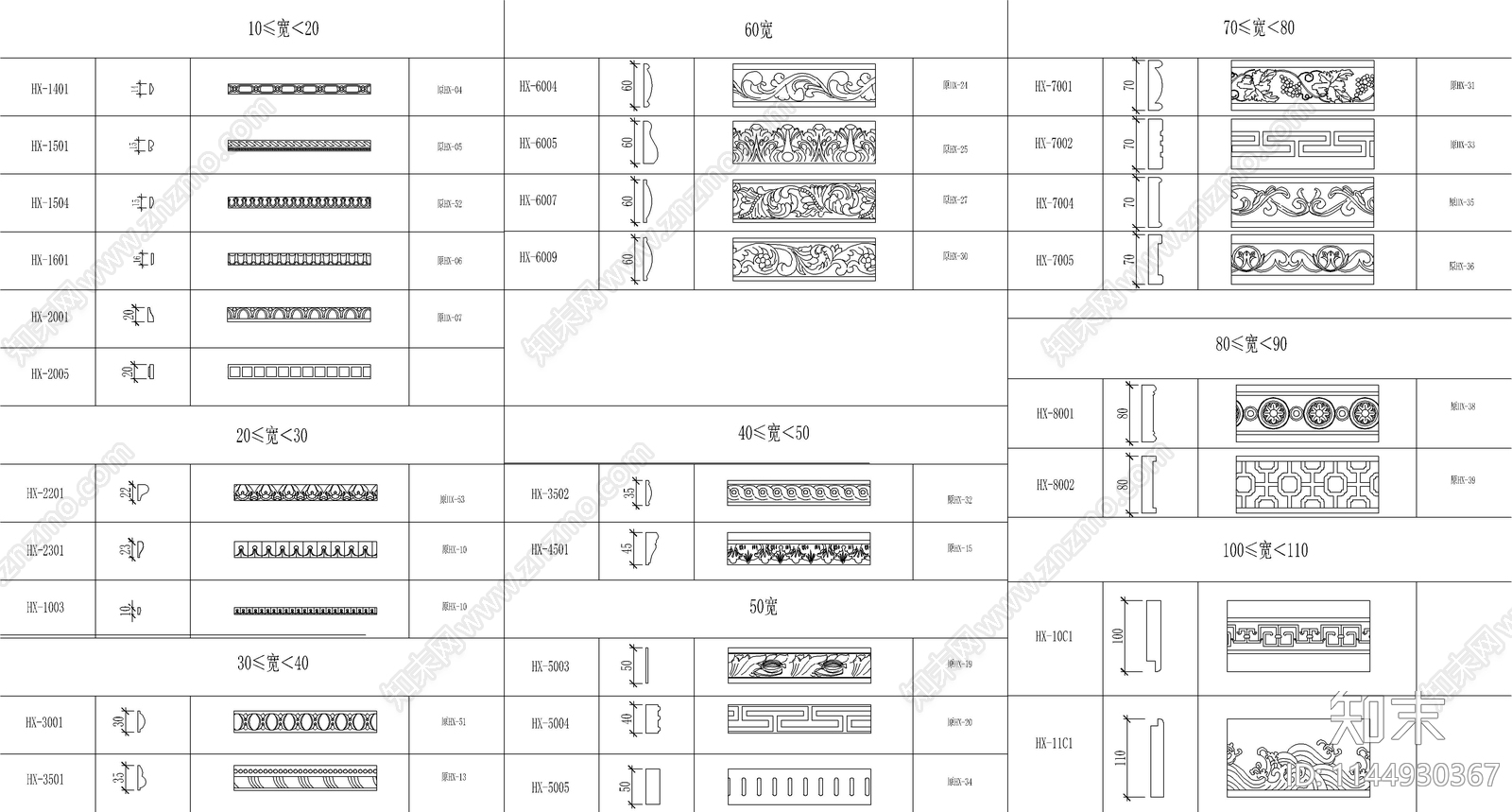 法式雕花角花线条cad施工图下载【ID:1144930367】