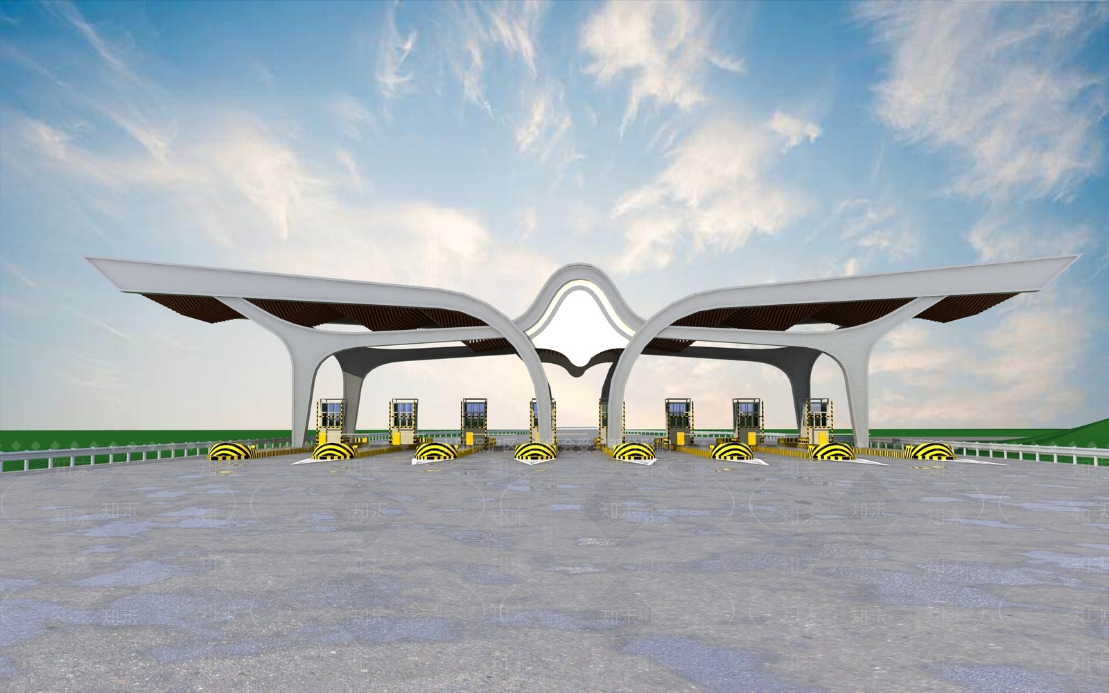现代高速收费站3D模型下载【ID:1144931368】