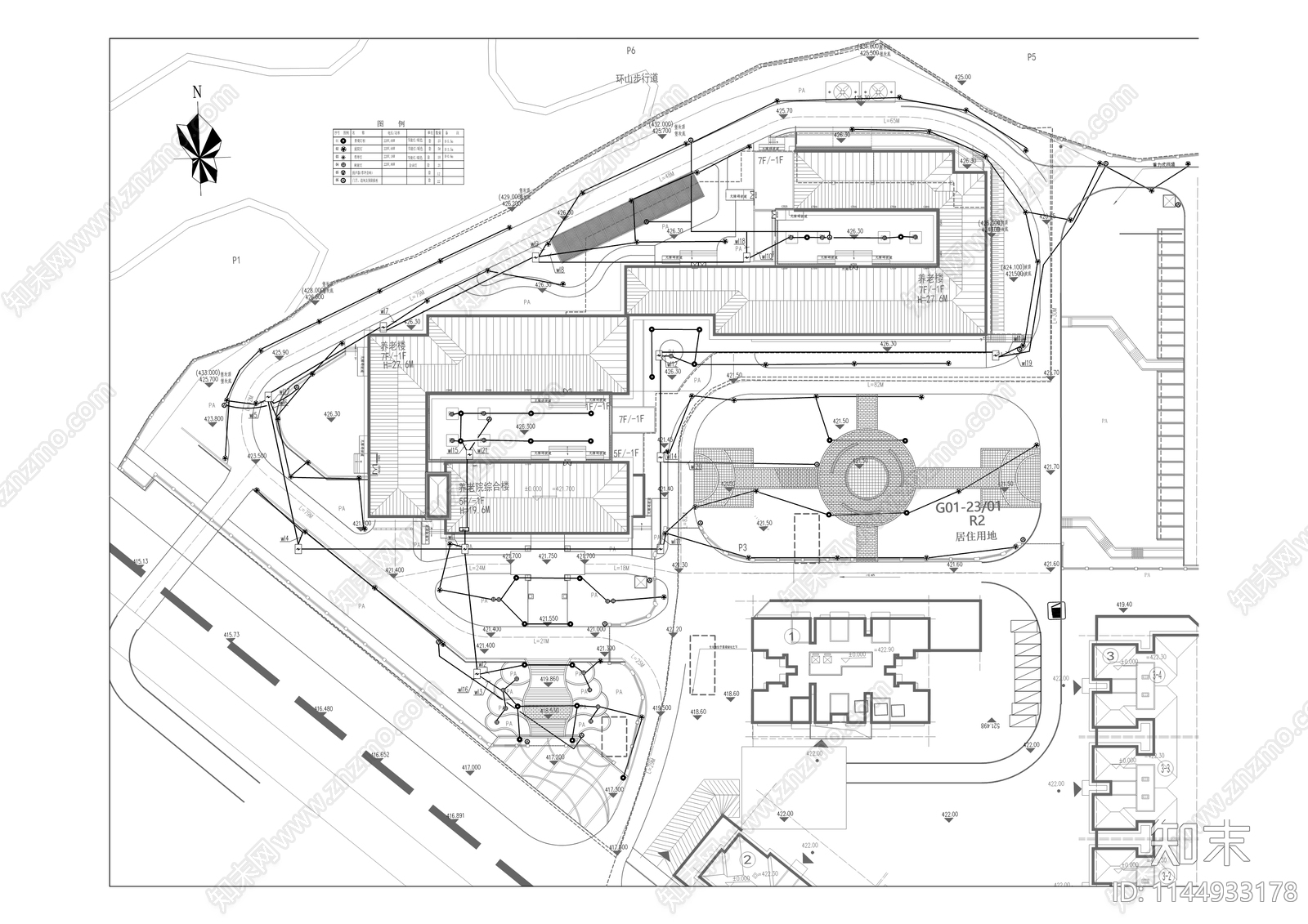 养老护理院景观施工图下载【ID:1144933178】