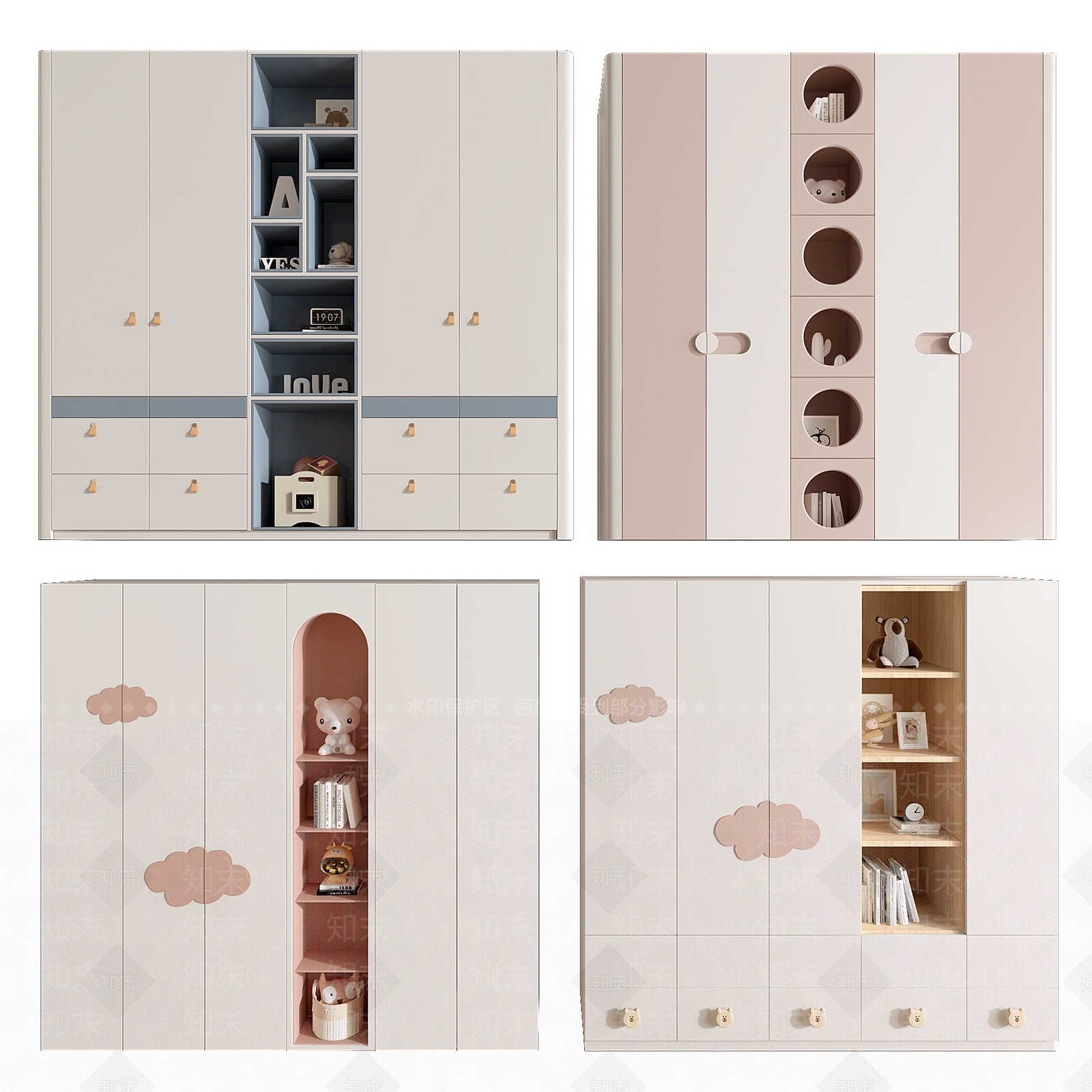 现代儿童衣柜3D模型下载【ID:1144934200】