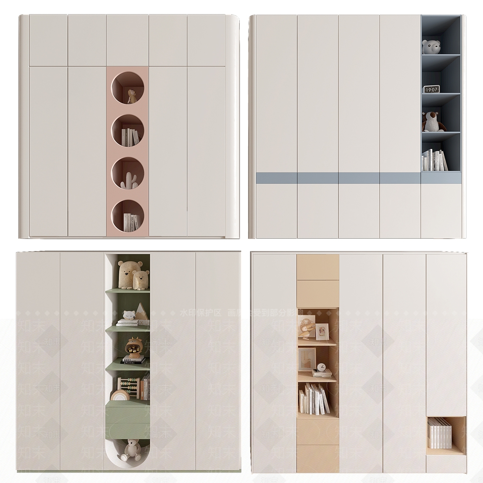 现代儿童衣柜3D模型下载【ID:1144934319】