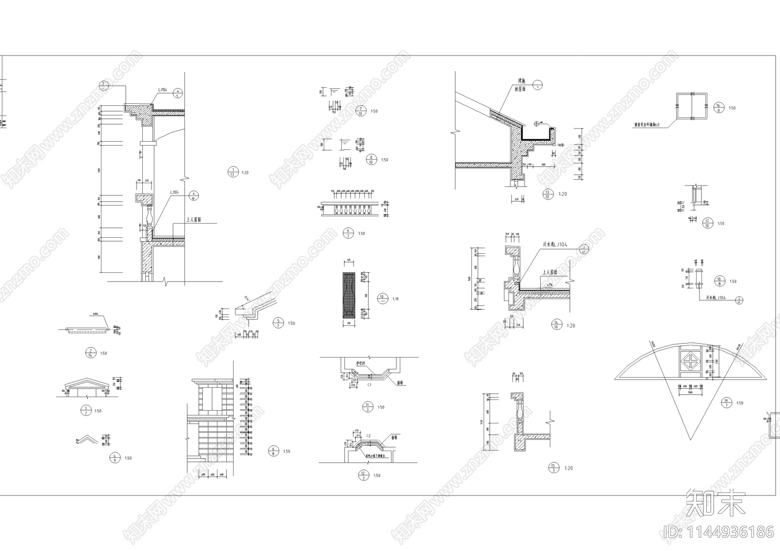 多层住宅建筑cad施工图下载【ID:1144936186】