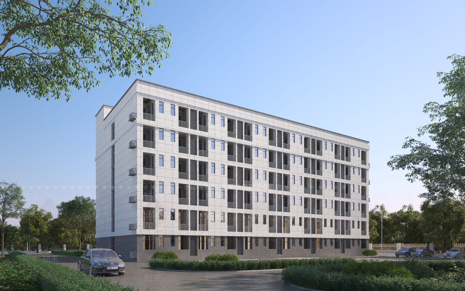 现代宿舍楼3D模型下载【ID:1144938778】