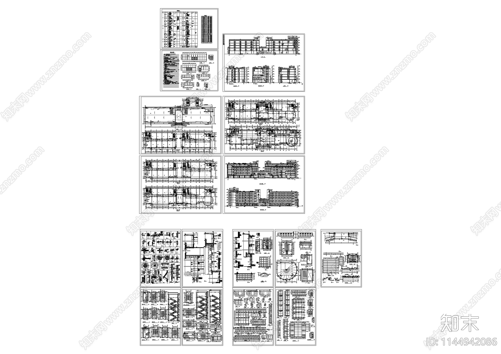 大学生综合活动中心建筑cad施工图下载【ID:1144942086】