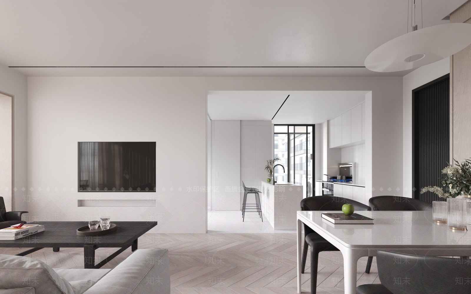 现代单身公寓小客厅3D模型下载【ID:1144943376】