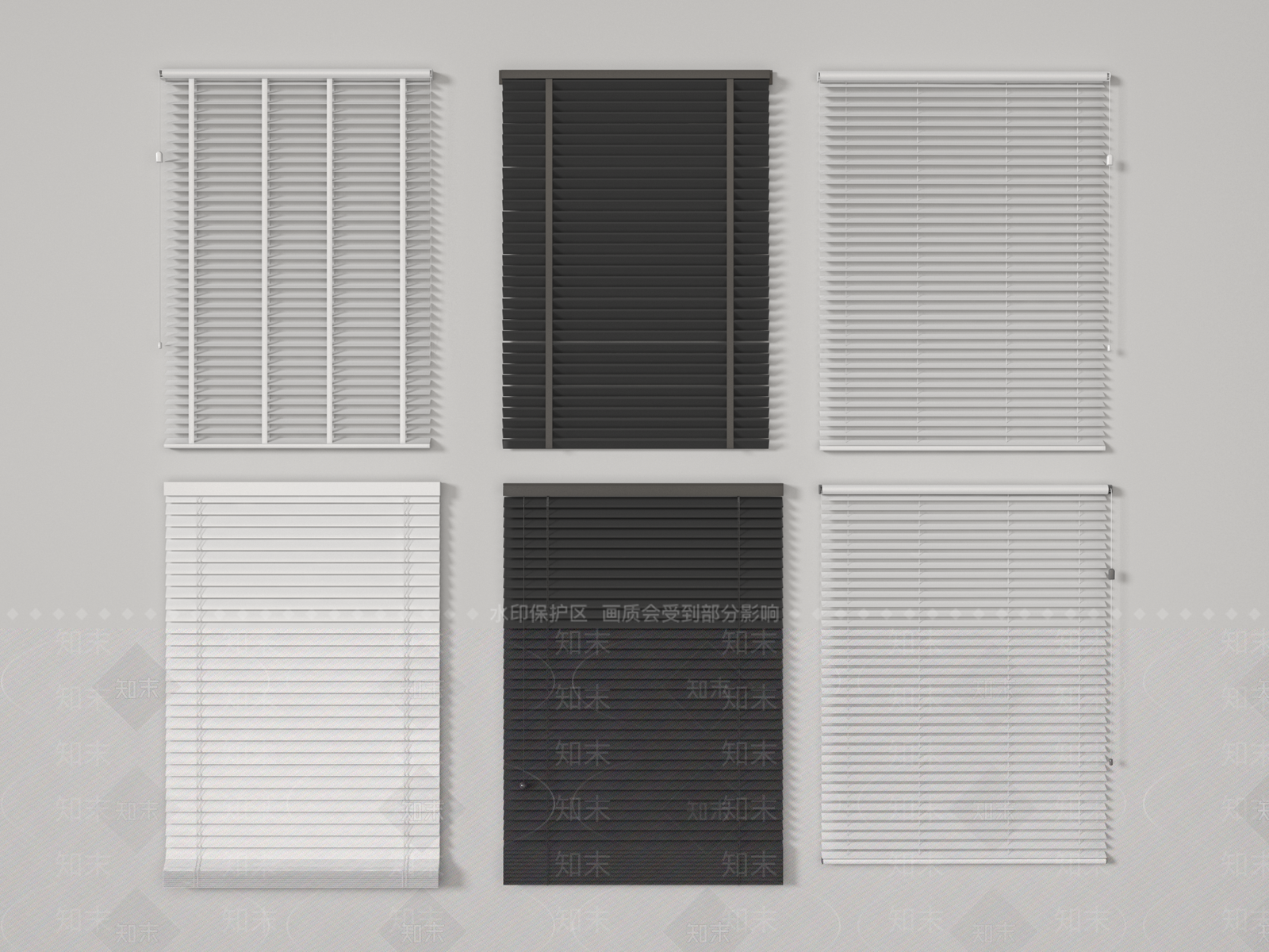 现代百叶帘3D模型下载【ID:1144943733】_知末3d模型网