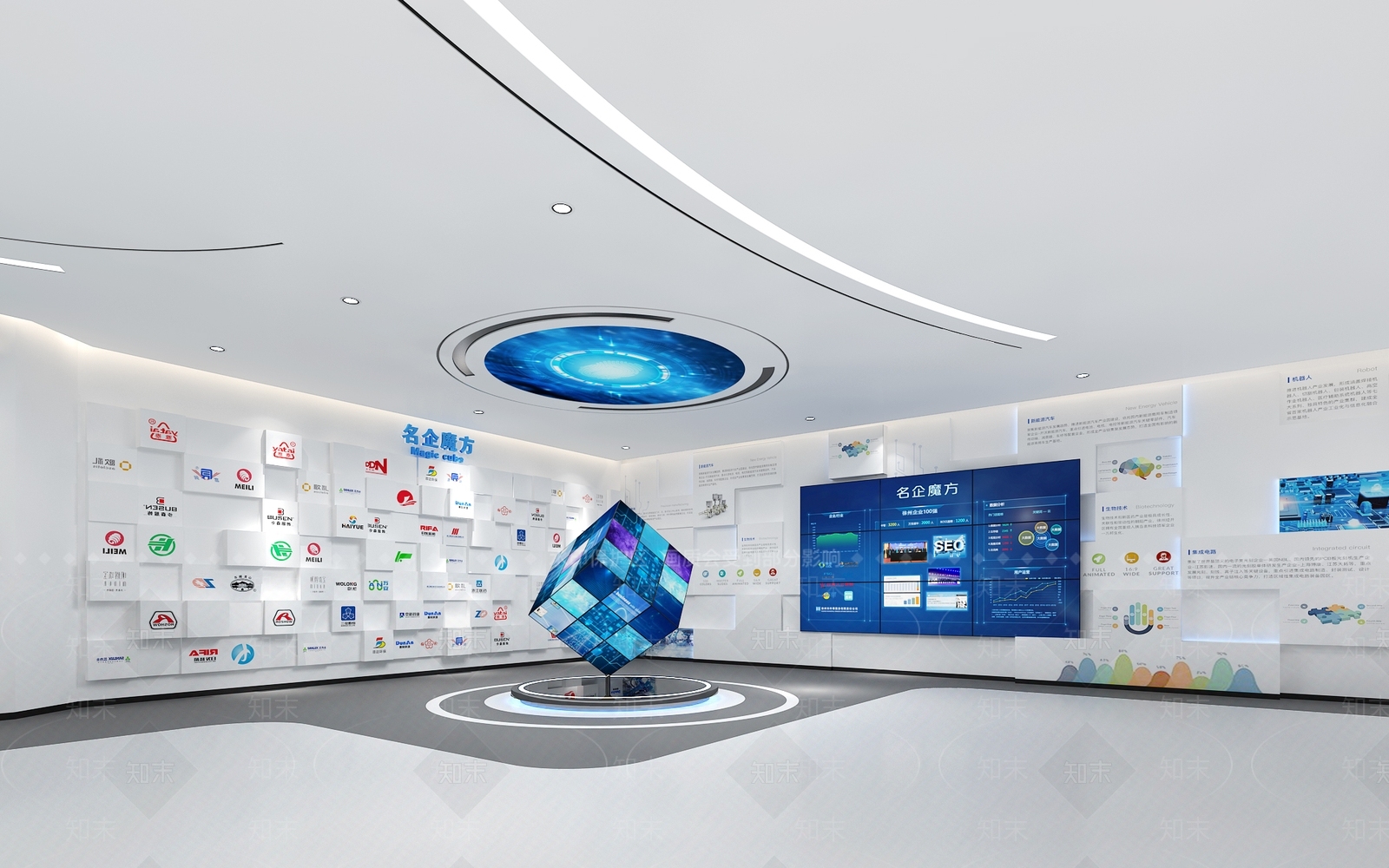 现代企业展厅3D模型下载【ID:1144944045】_知末3d模型网
