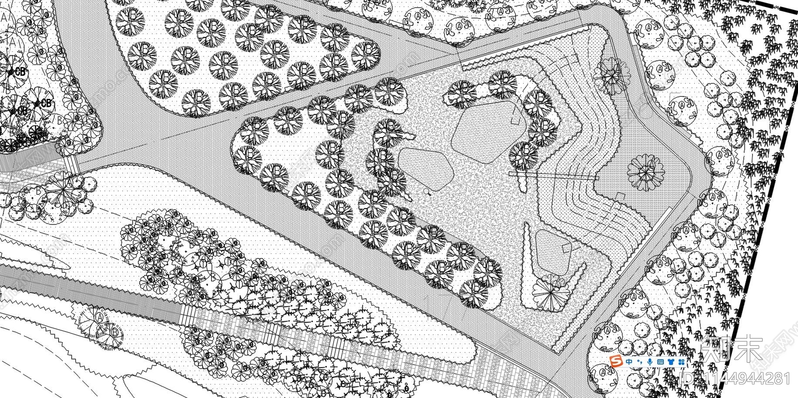湖南永州道县绍基公园景观平面图cad施工图下载【ID:1144944281】