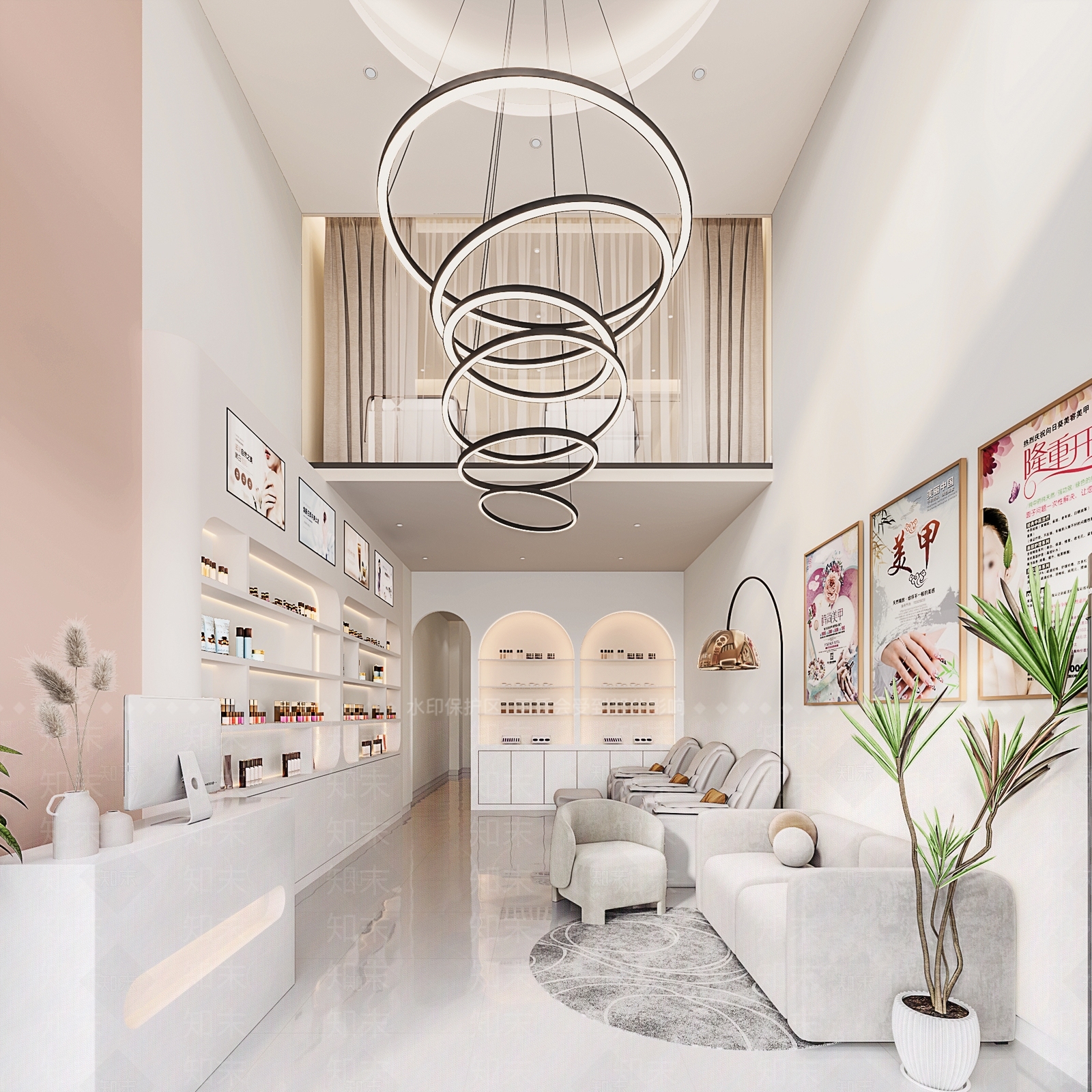 现代美甲店3D模型下载【ID:1144945536】