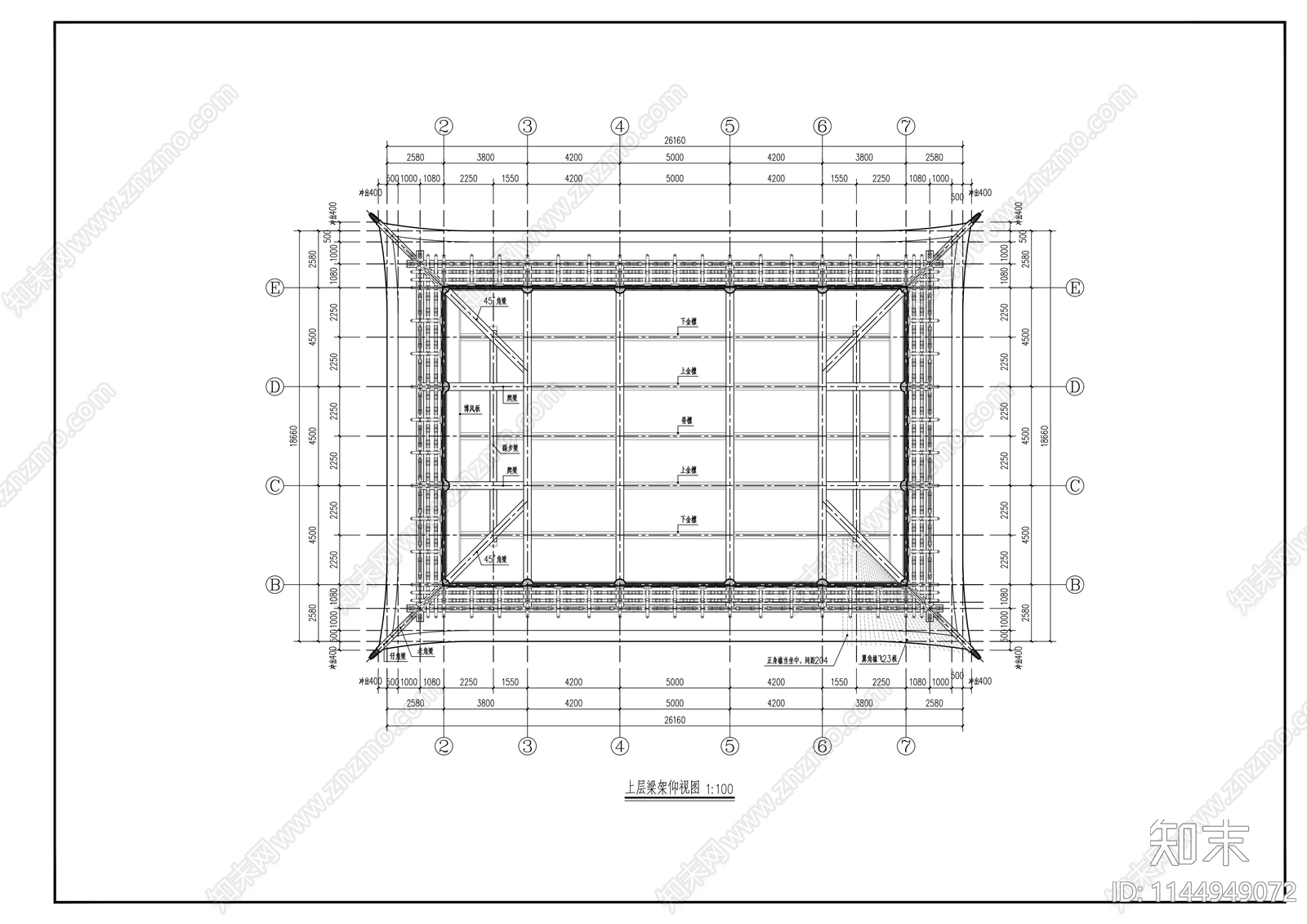 大雄宝殿古建筑cad施工图下载【ID:1144949072】