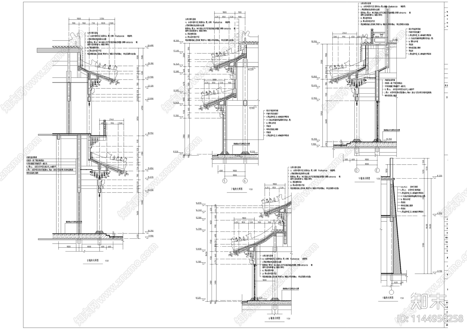 北方城门楼古建筑cad施工图下载【ID:1144950258】