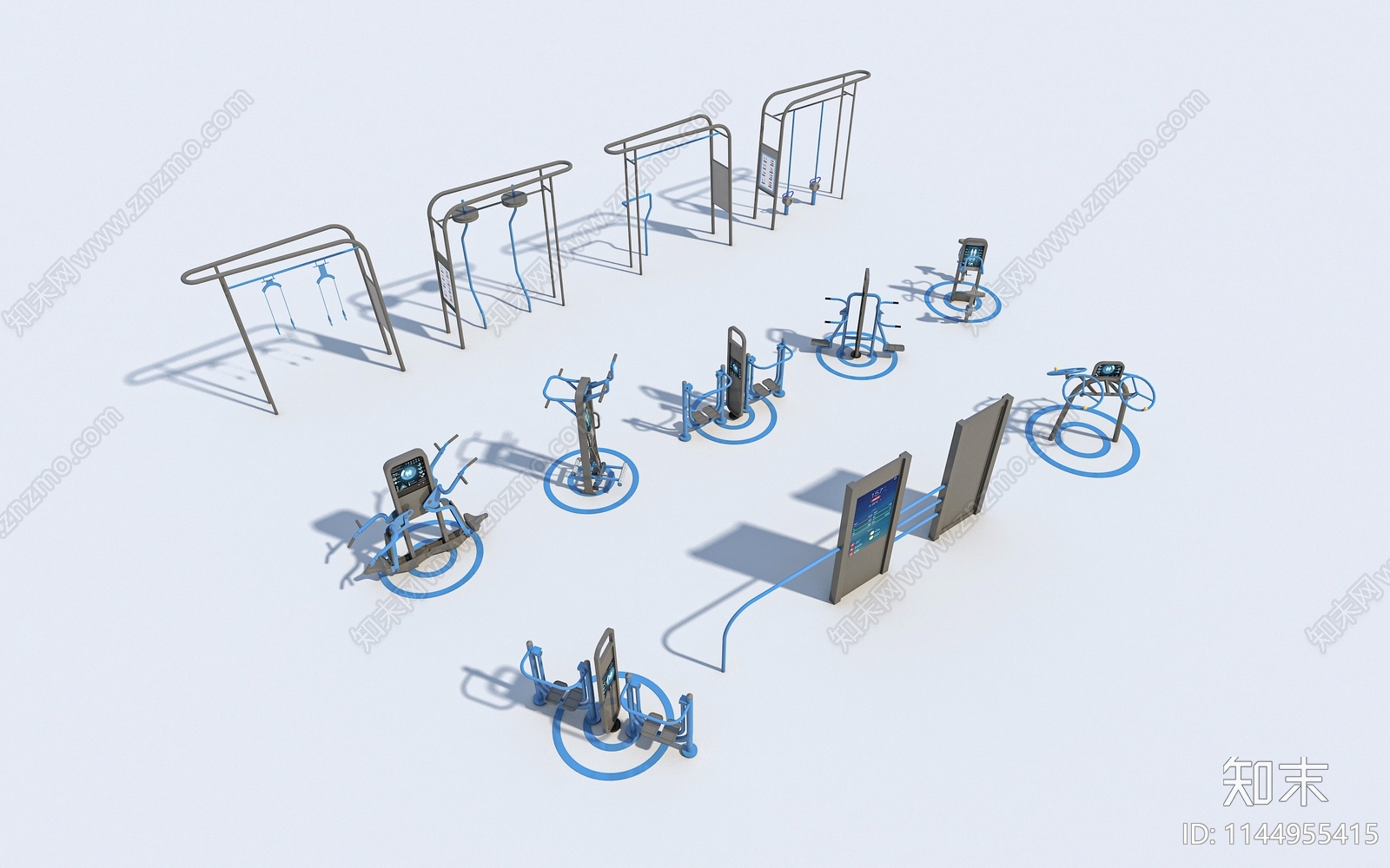 户外健身器械3D模型下载【ID:1144955415】