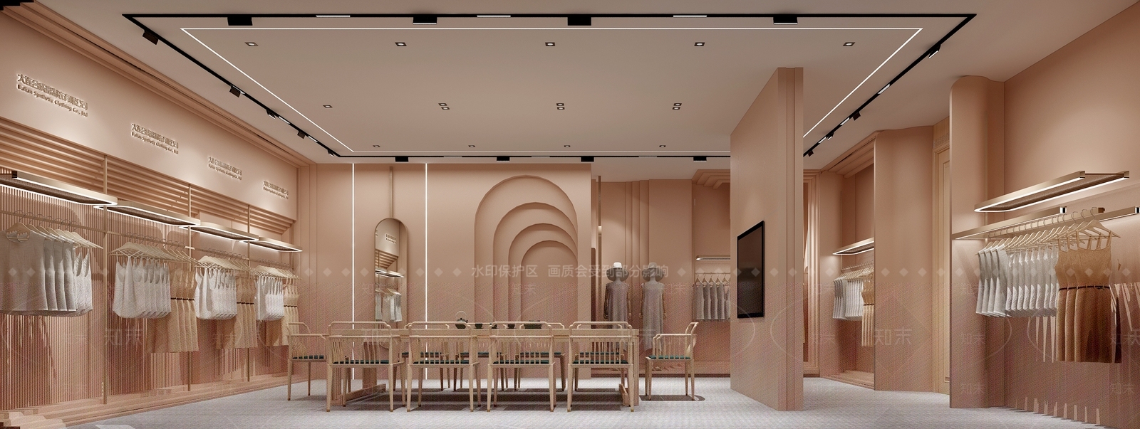 服装公司办公室及展厅3D模型下载【ID:1144960964】