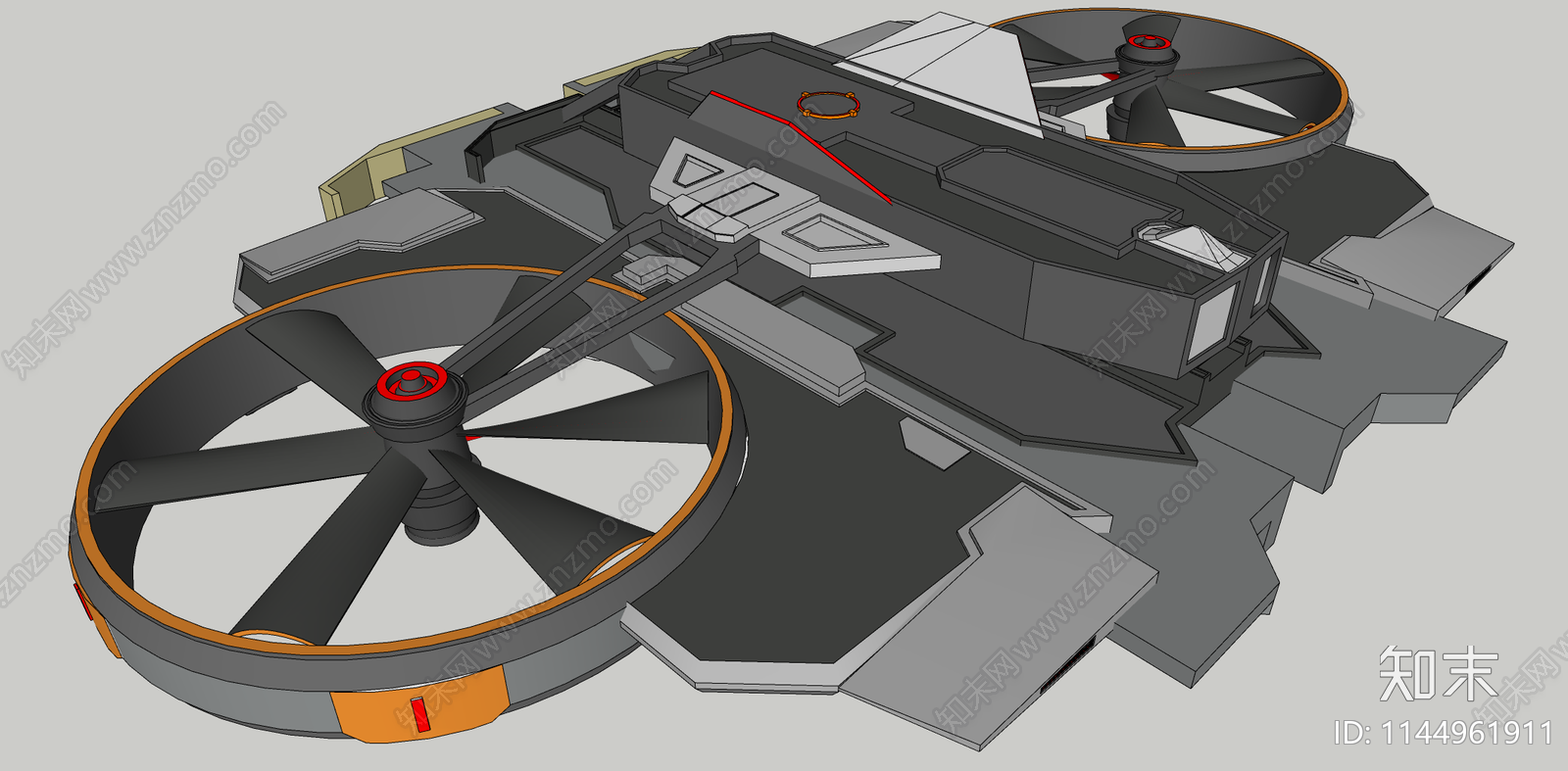 科幻无人飞行器SU模型下载【ID:1144961911】