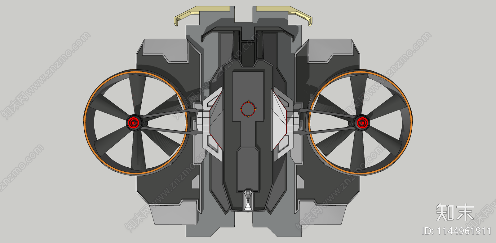 科幻无人飞行器SU模型下载【ID:1144961911】