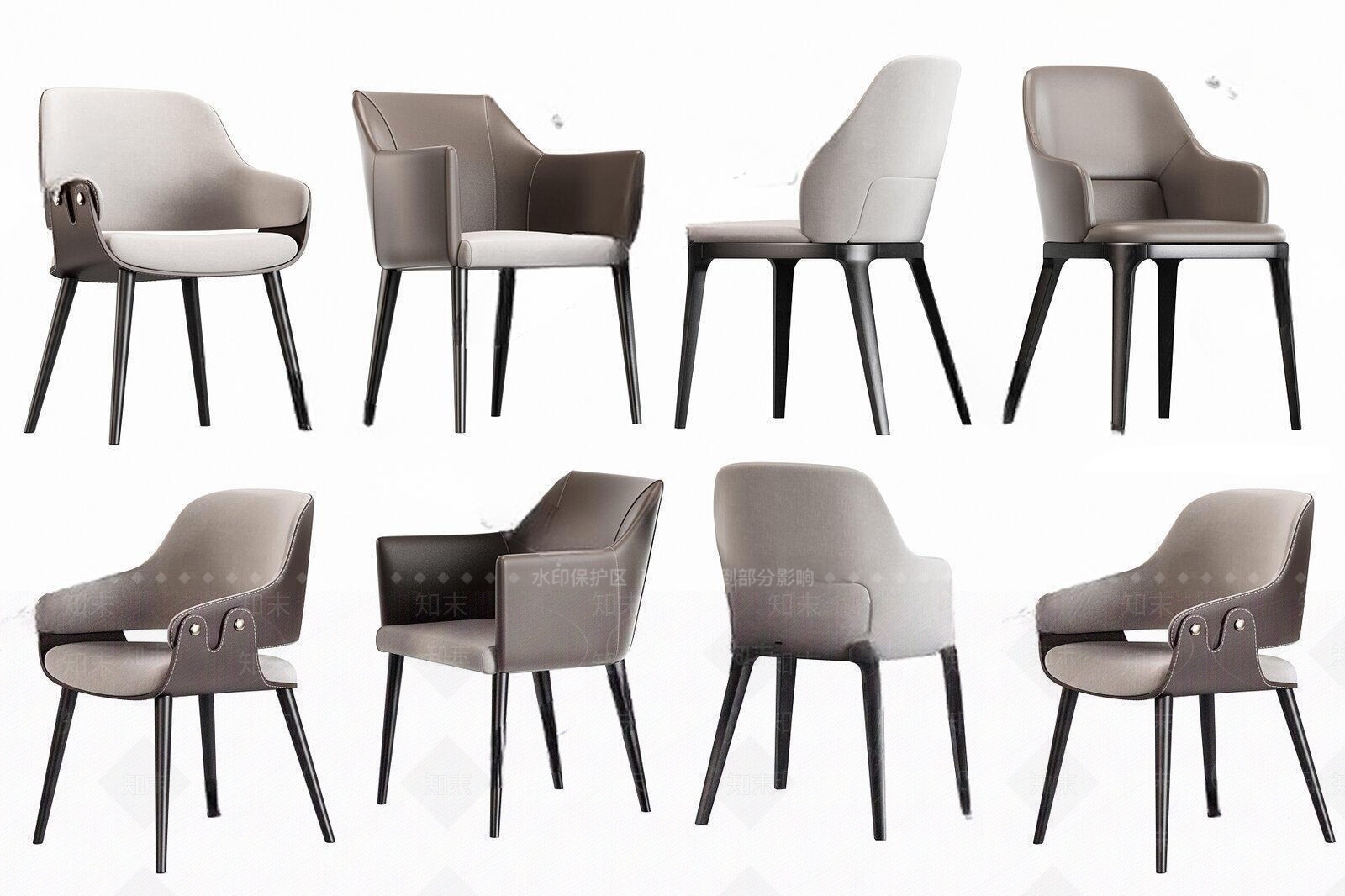 现代椅子组合3d模型3D模型下载【ID:1144965531】