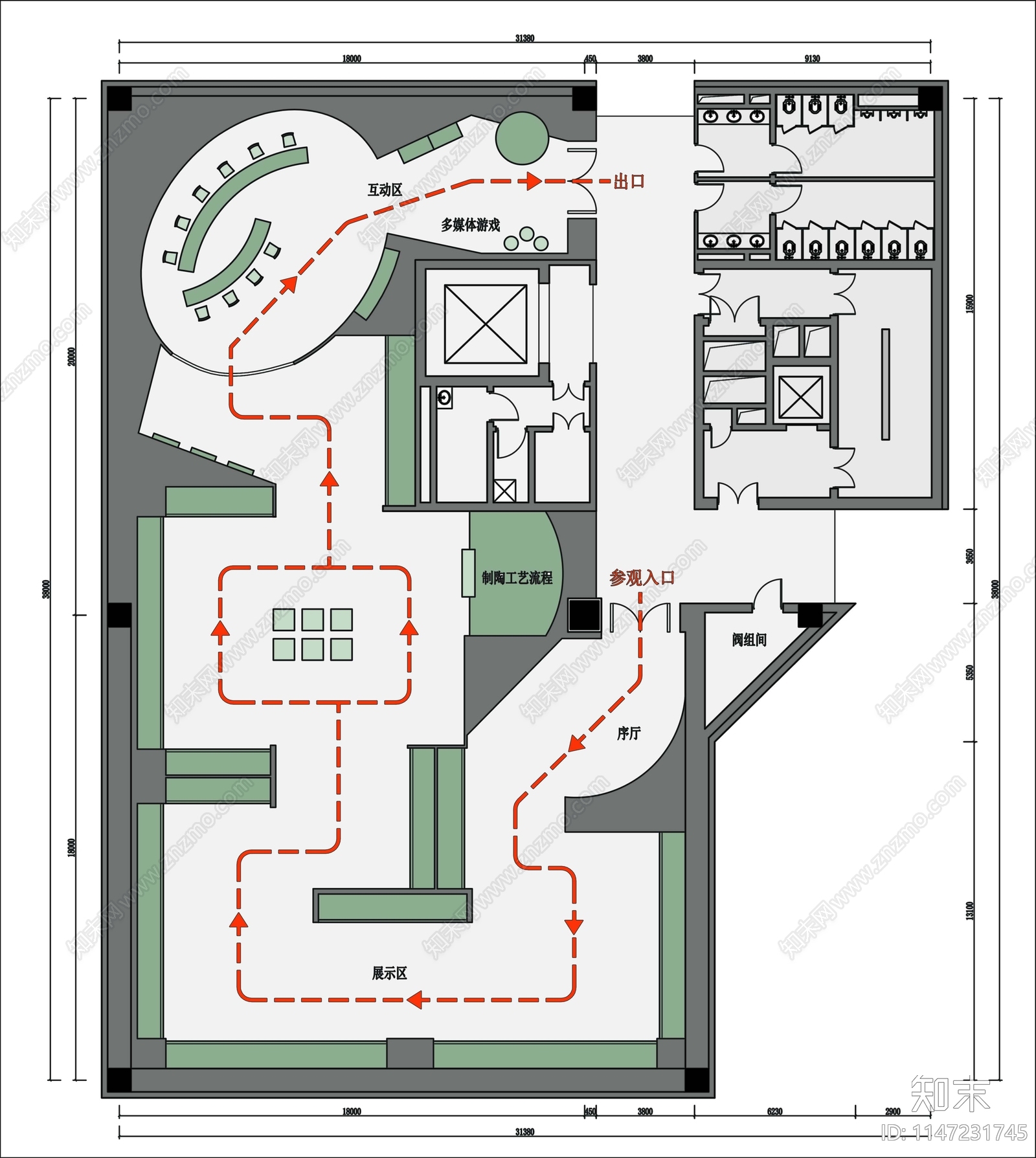 吉林博物馆cad施工图下载【ID:1147231745】