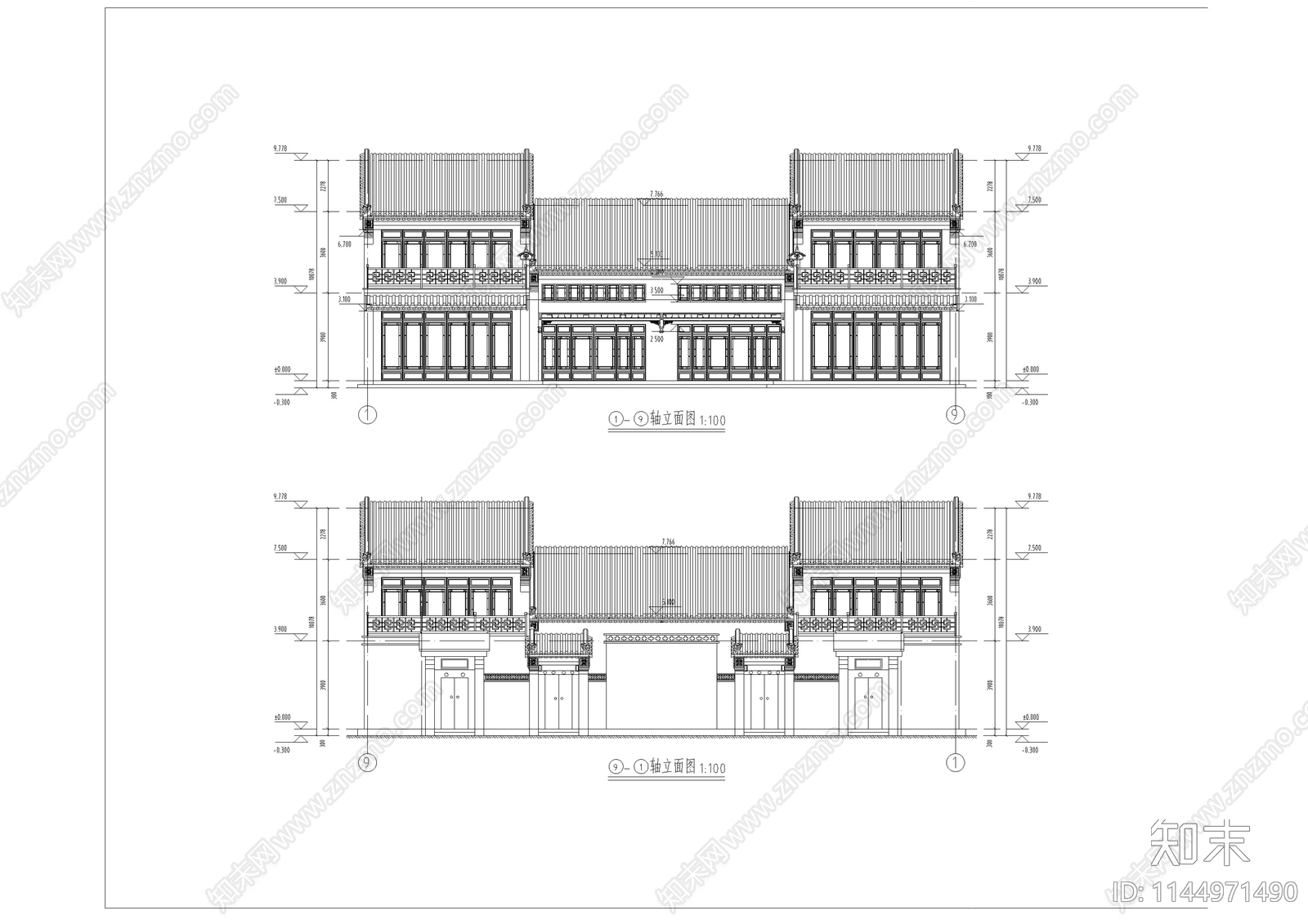 古建筑节点cad施工图下载【ID:1144971490】