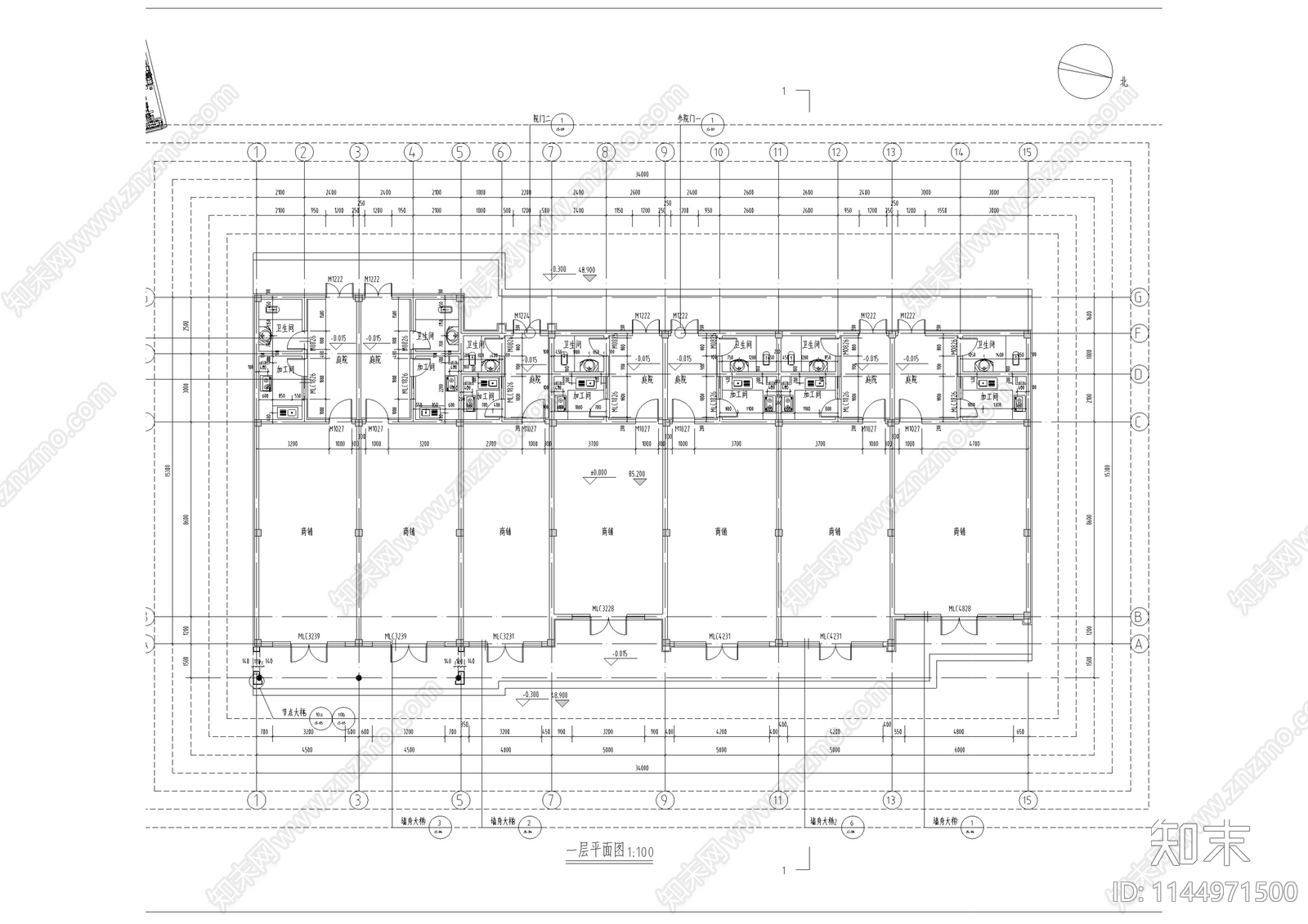 古建筑节点cad施工图下载【ID:1144971500】