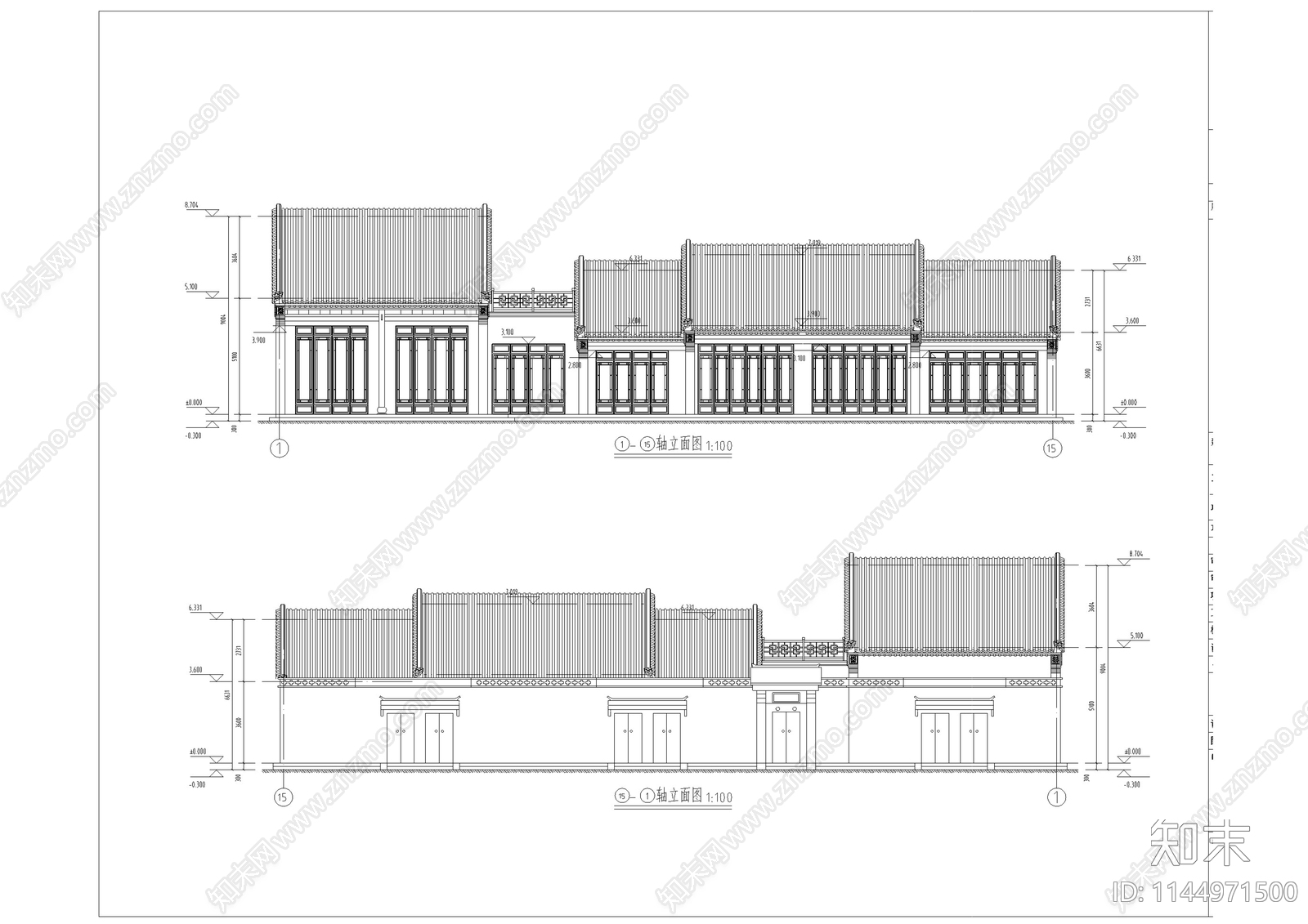 古建筑节点cad施工图下载【ID:1144971500】