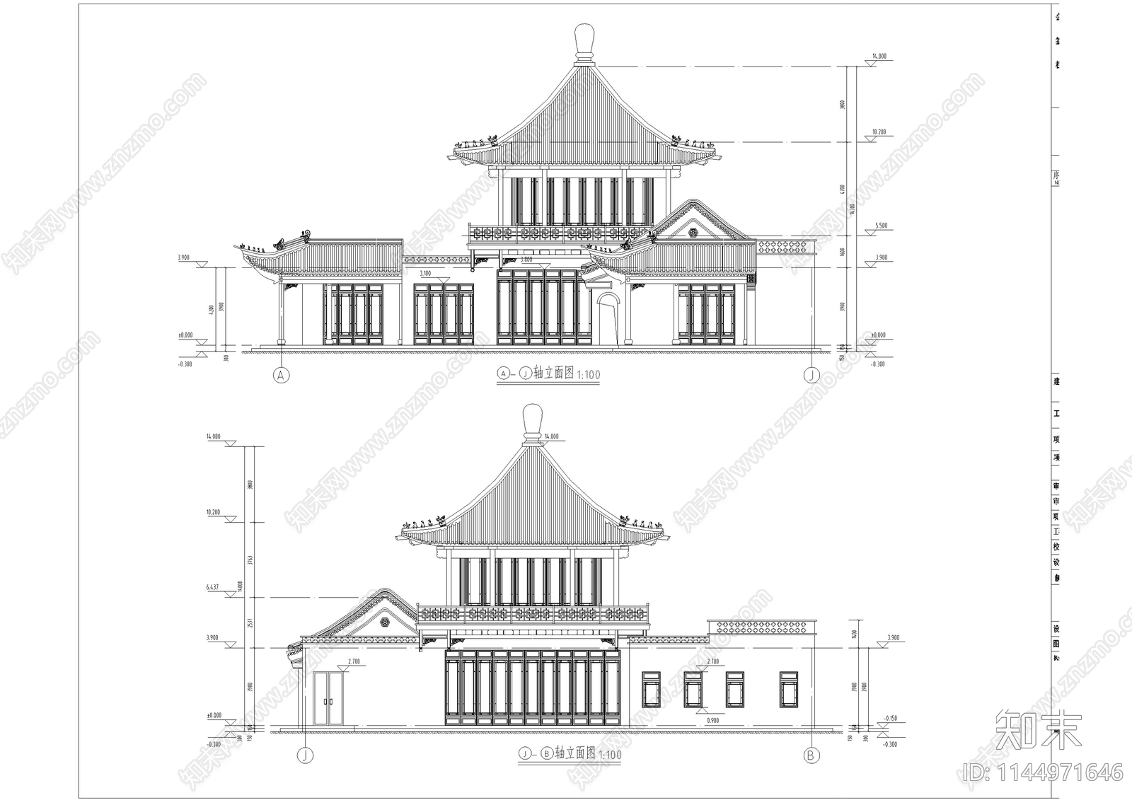 古建筑节点cad施工图下载【ID:1144971646】