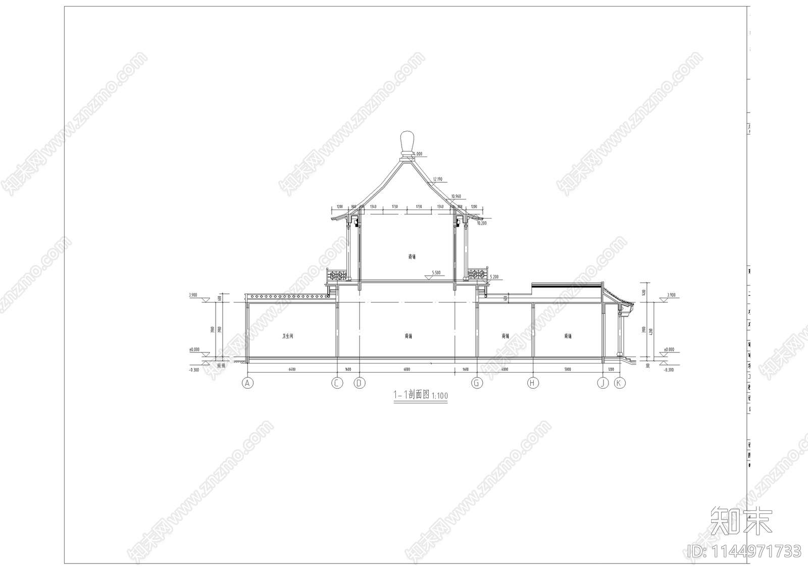 古建筑节点cad施工图下载【ID:1144971733】