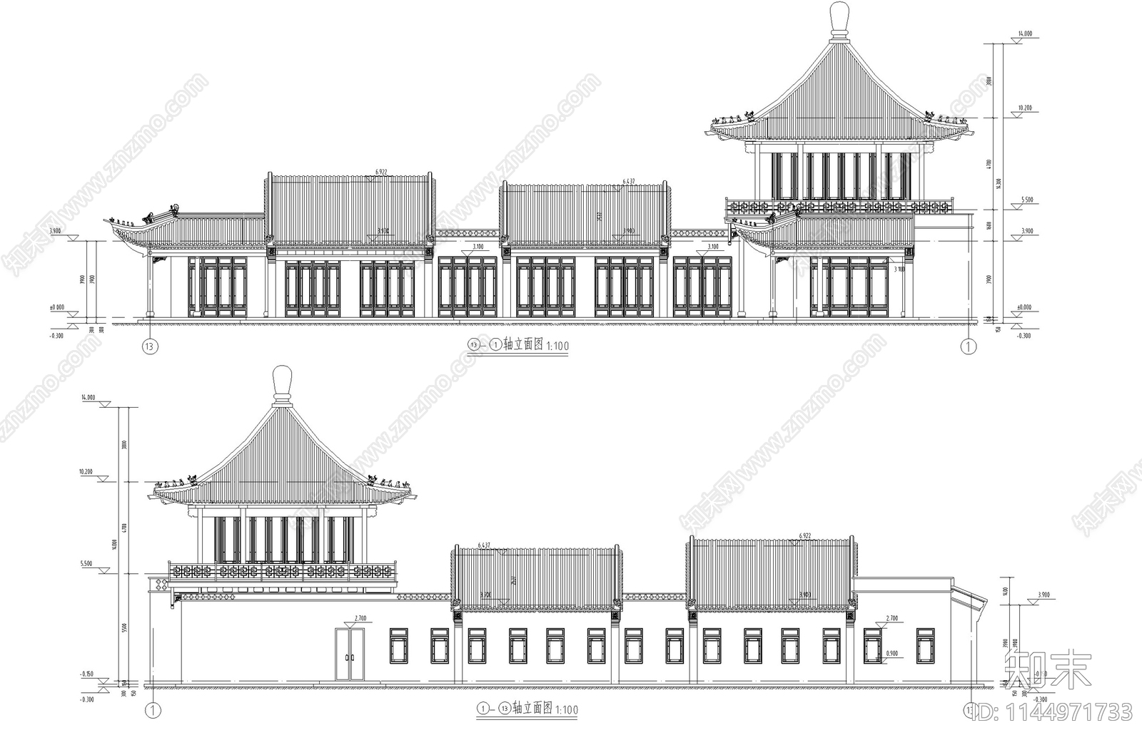 古建筑节点cad施工图下载【ID:1144971733】